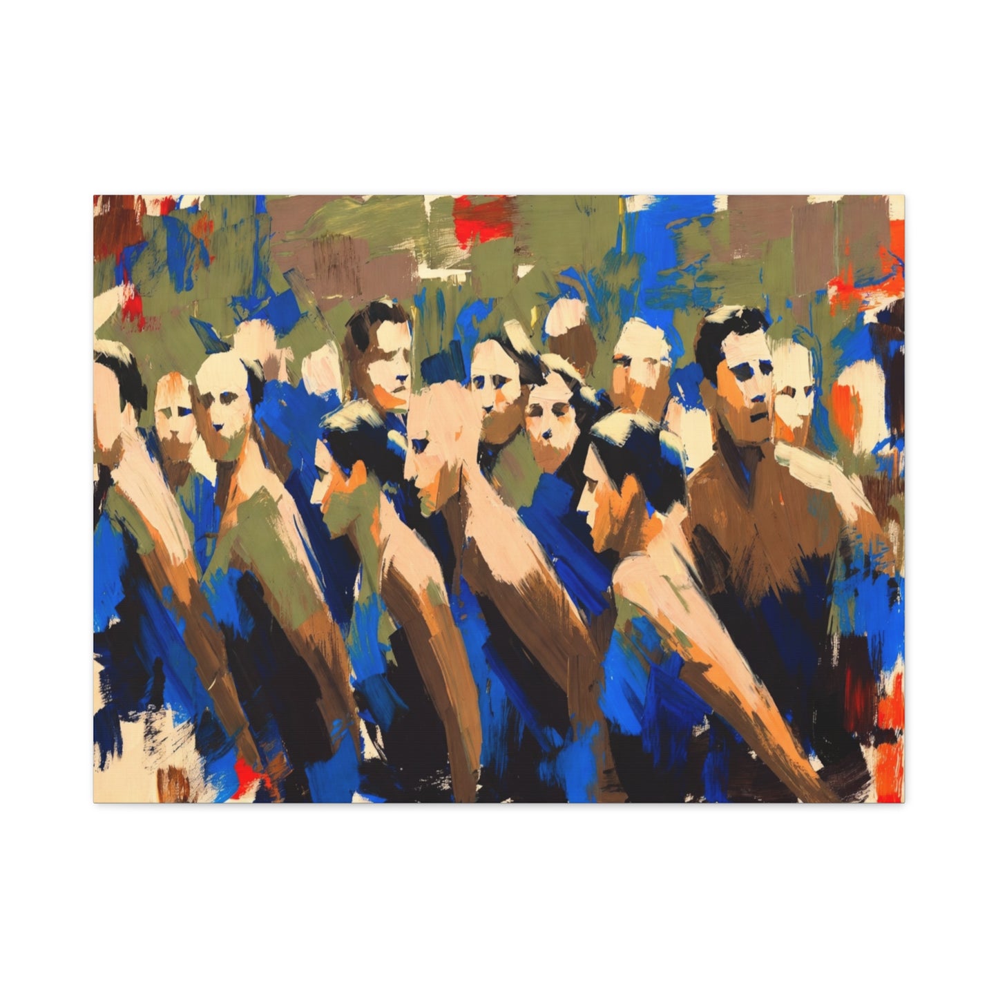 Abstract Crowd Painting Canvas Print — Stretched Matte Wall Art