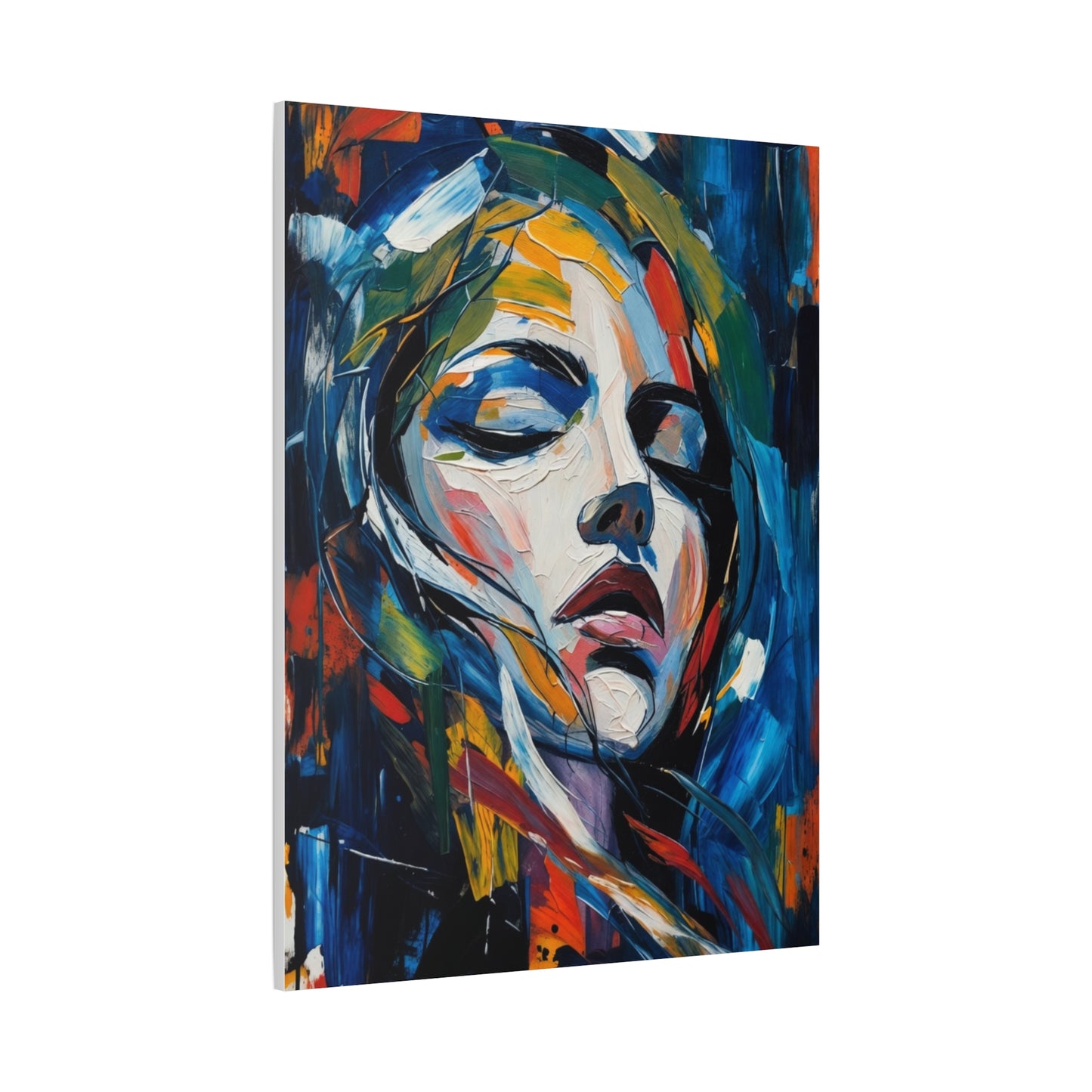 Abstract Colorful Woman Portrait Canvas