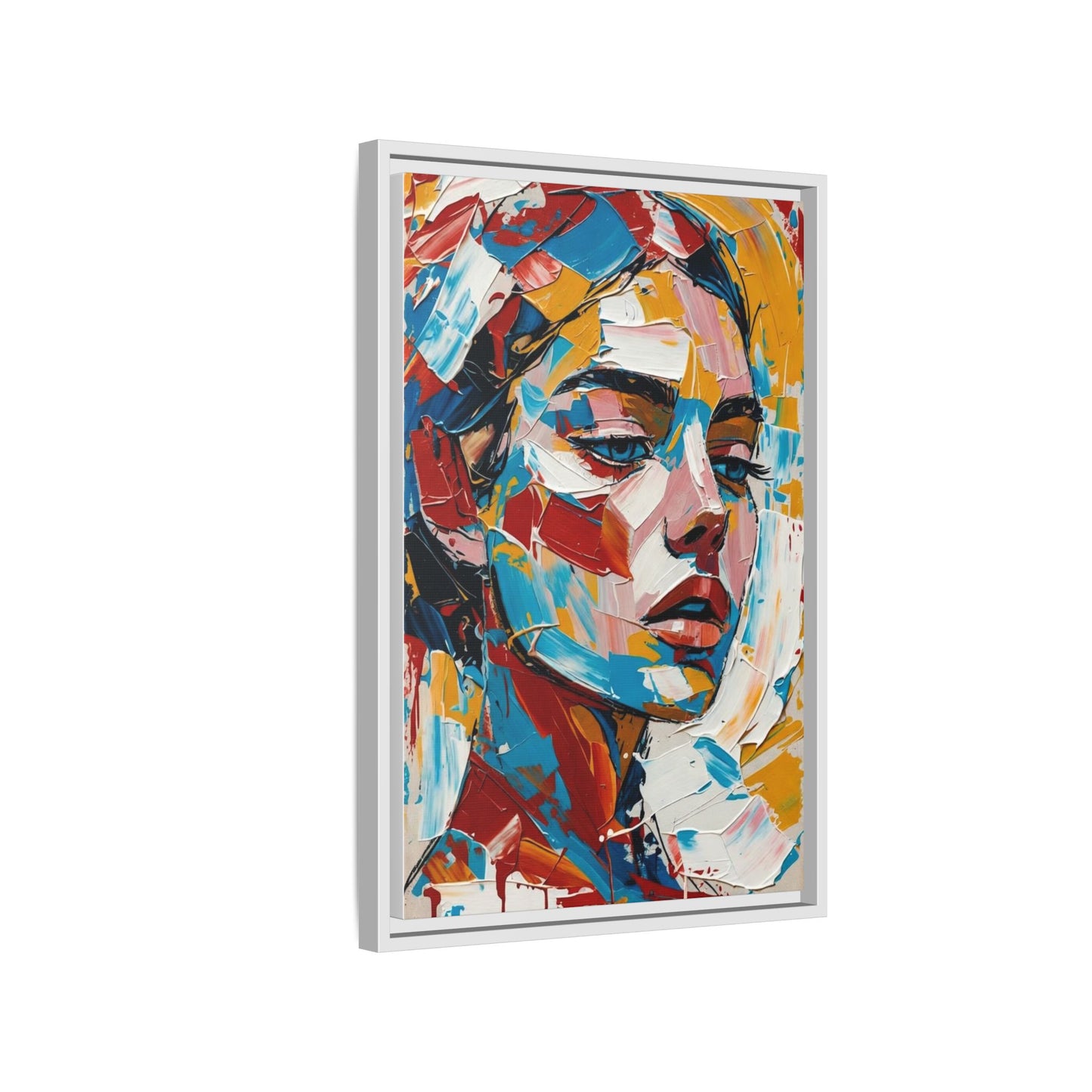 Colorful Abstract Portrait Framed Canvas Print