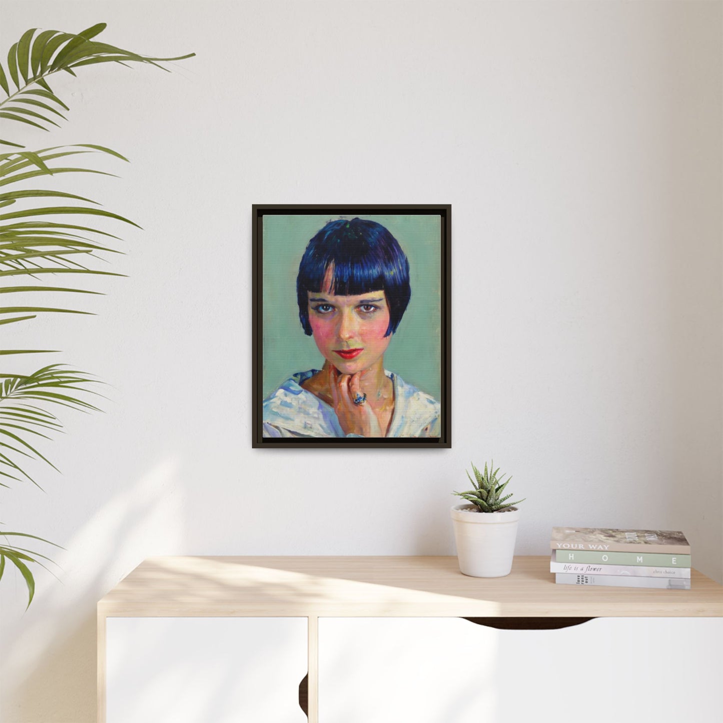 Framed Matte Canvas Portrait Print — Vintage Flapper Woman