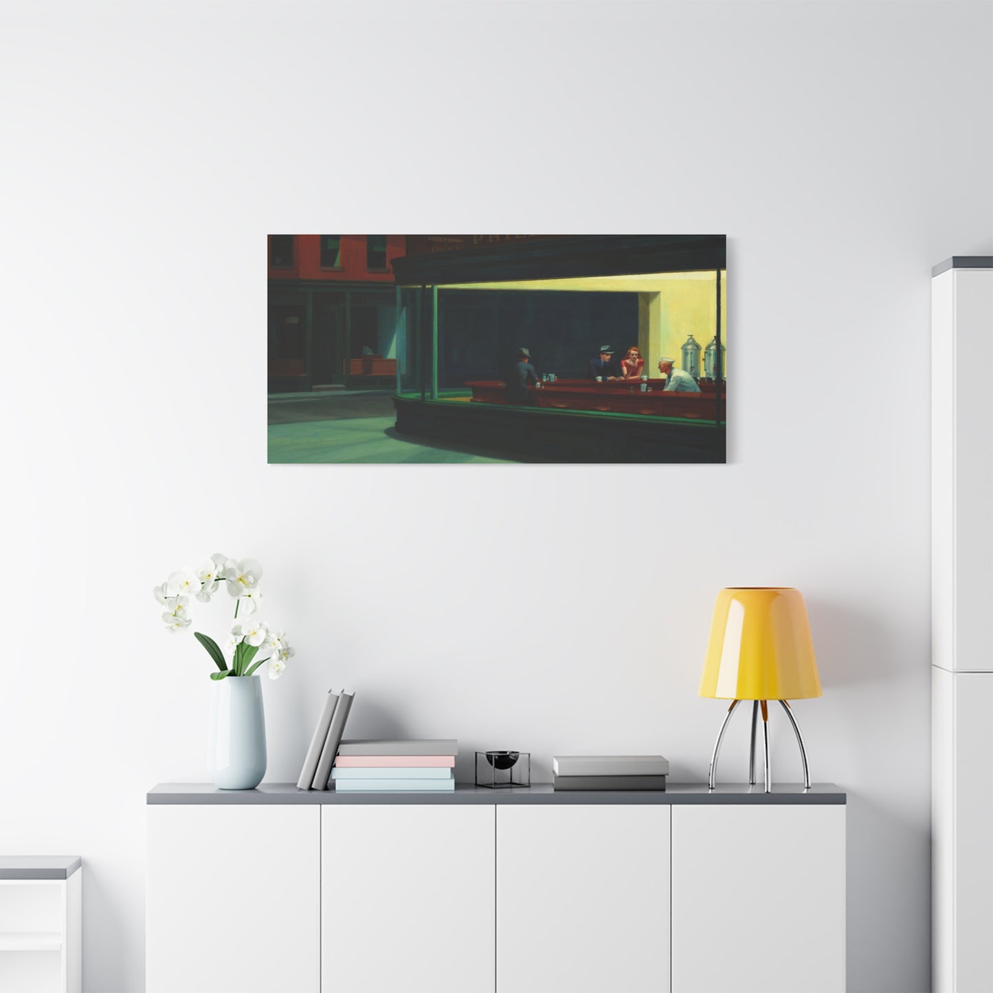 Nighthawks by Edward Hopper Matte Stretched Canvas Wall Art Print
