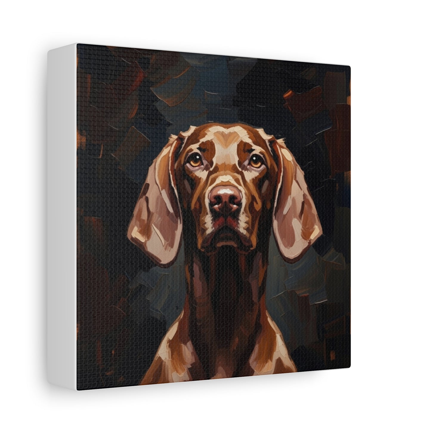 Chocolate Vizsla Canvas Wall Art — Matte Stretched Dog Portrait