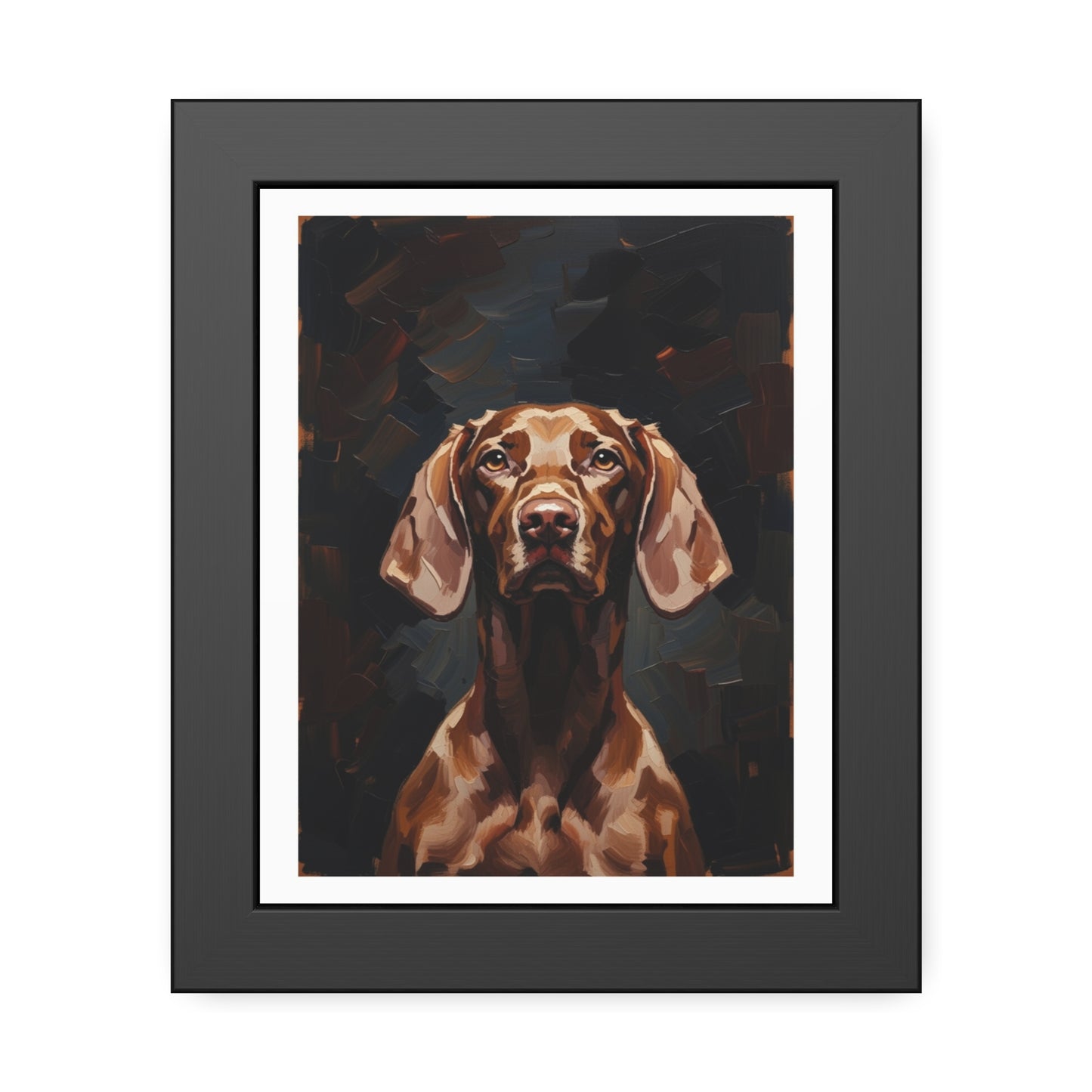 Chocolate Vizsla Dog Framed Paper Posters