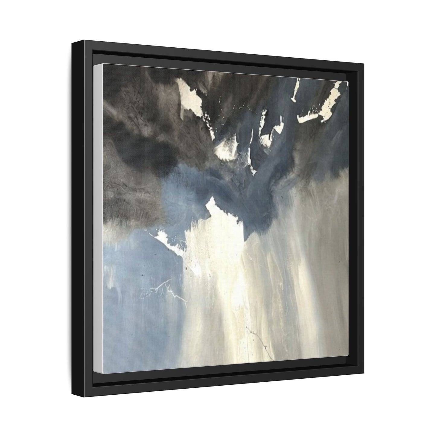 Framed Matte Canvas Art — Moody Abstract Sky Painting
