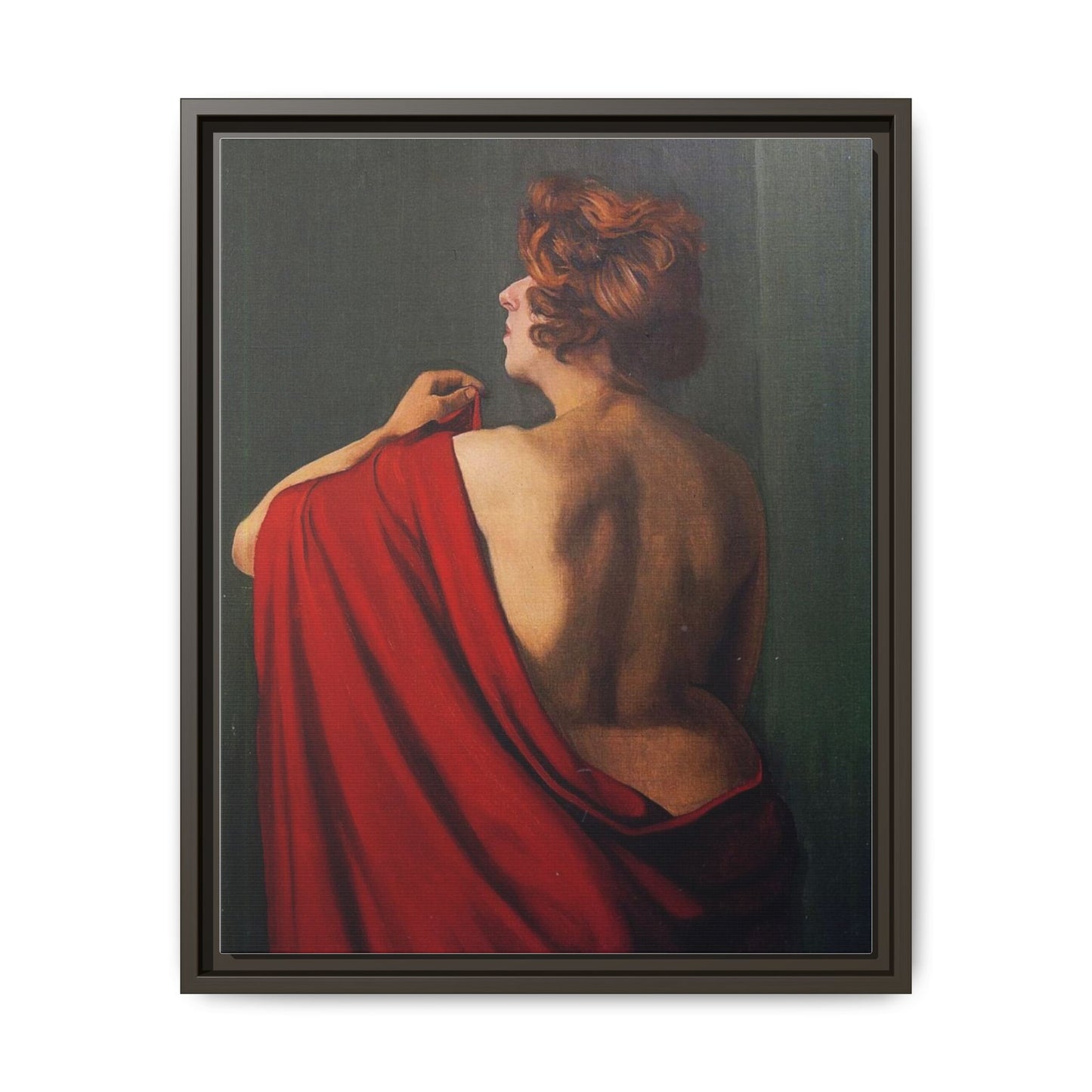 Femme au châle rouge by Félix Vallotton Framed Matte Canvas Wall Art Print
