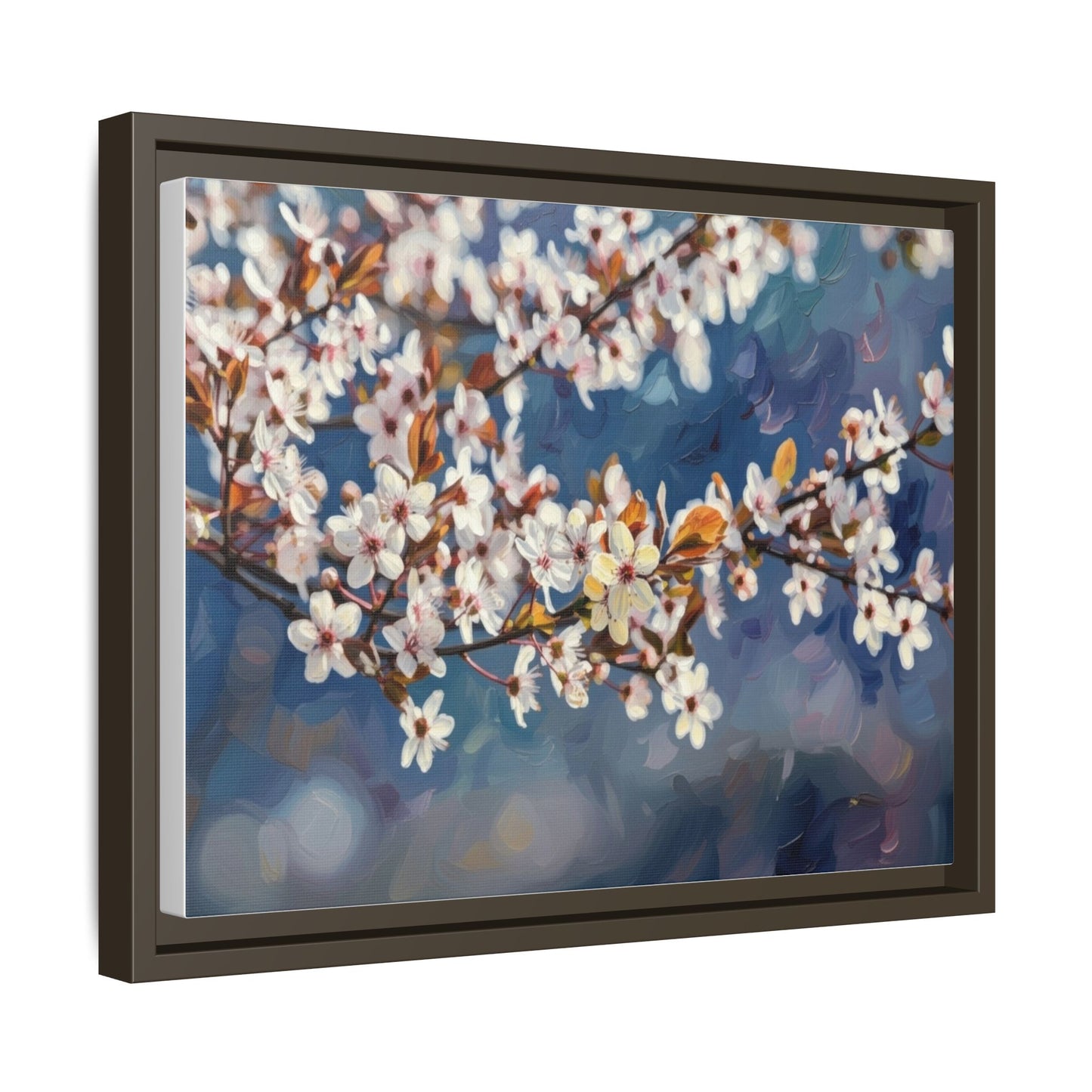 Framed Matte Canvas Print — Cherry Blossom Branch Wall Art