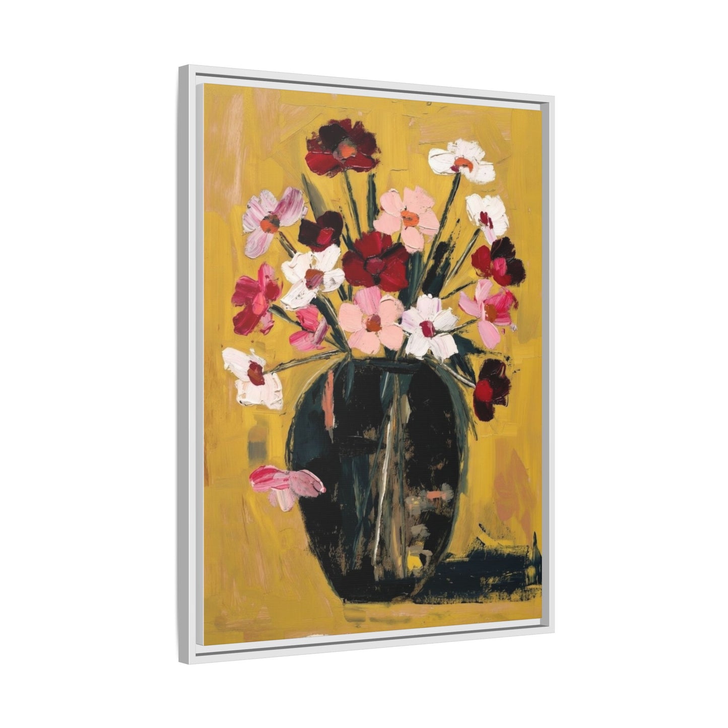 Framed Matte Canvas Floral Still Life Wall Art