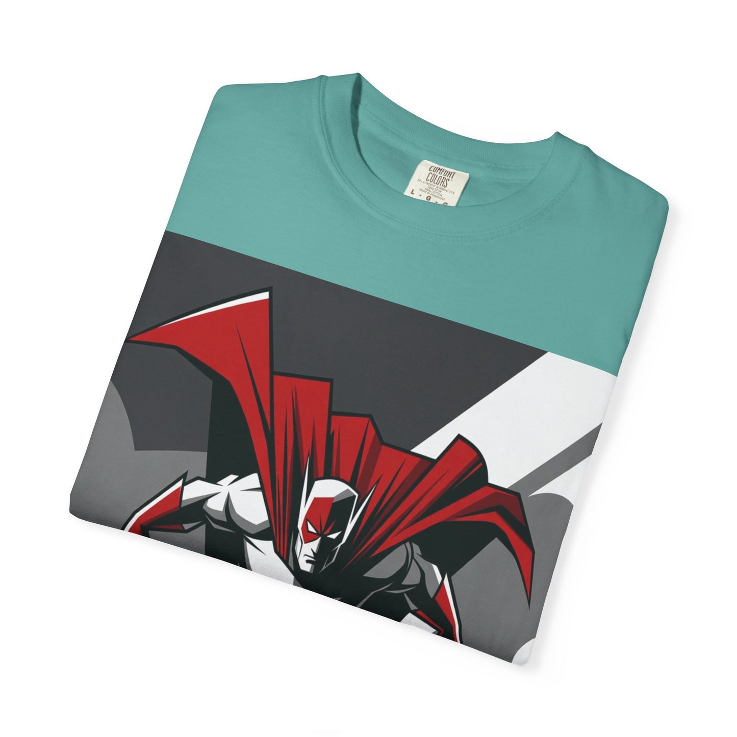 Superhero Action T-Shirt — Red Cape Comic Graphic Tee