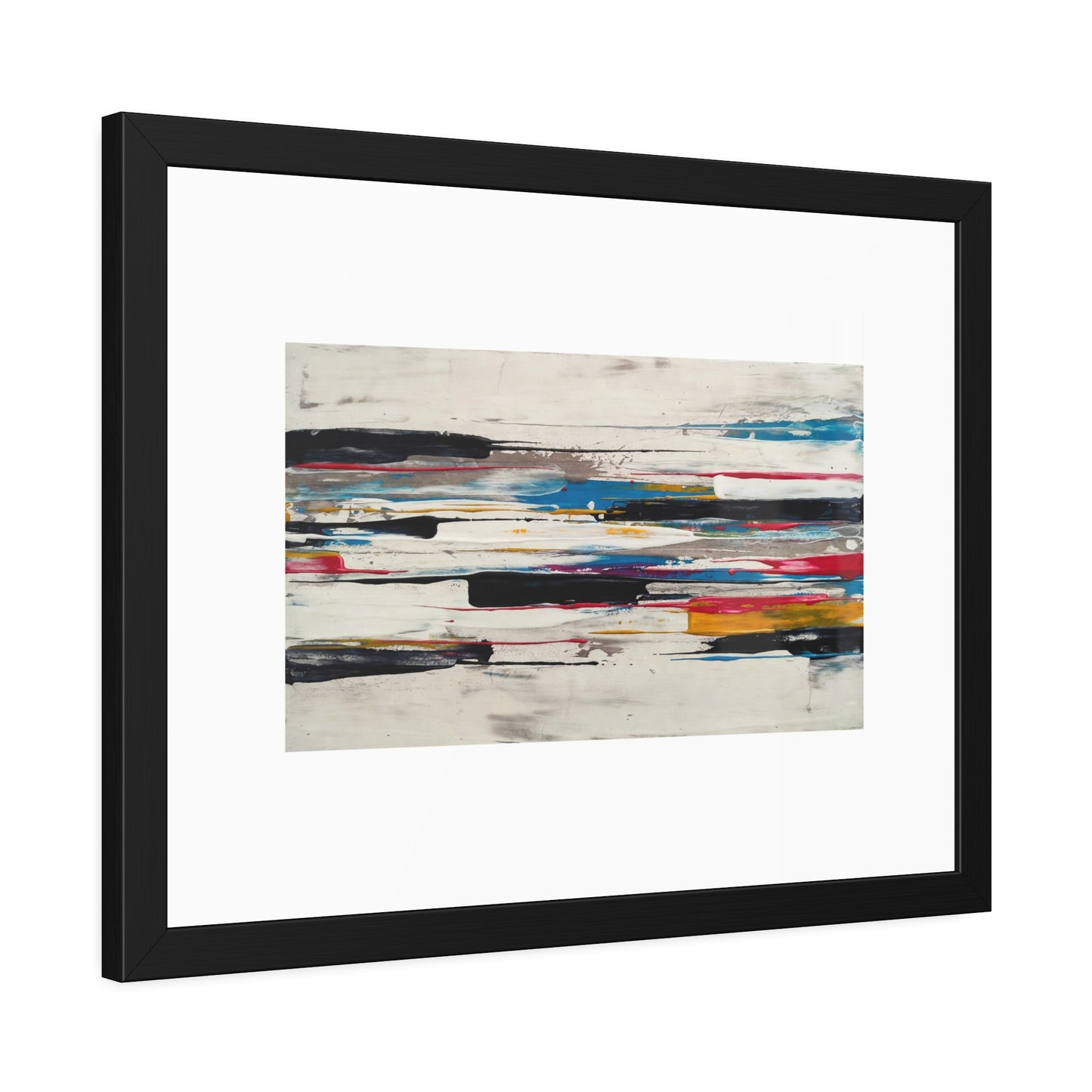 Abstract Color Stripe Framed Poster - Modern Minimalist Wall Art