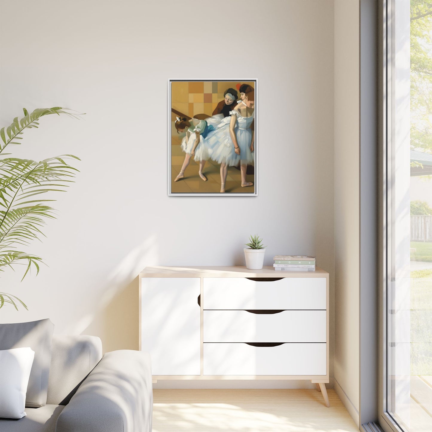 Ballet Dancers Matte Framed Canvas – Impressionist Dance Wall Art