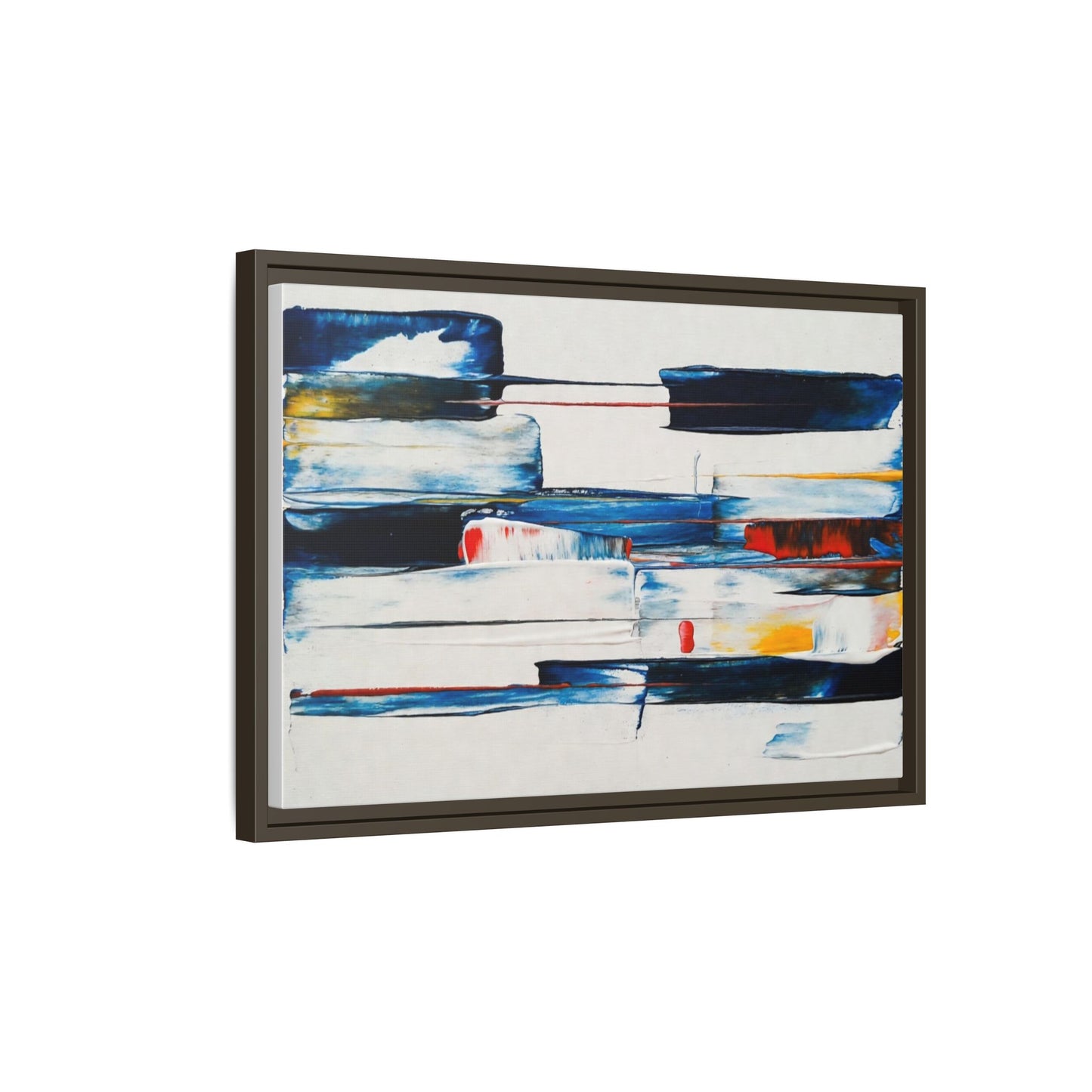 Abstract Coastal Brushstrokes Framed Canvas Print