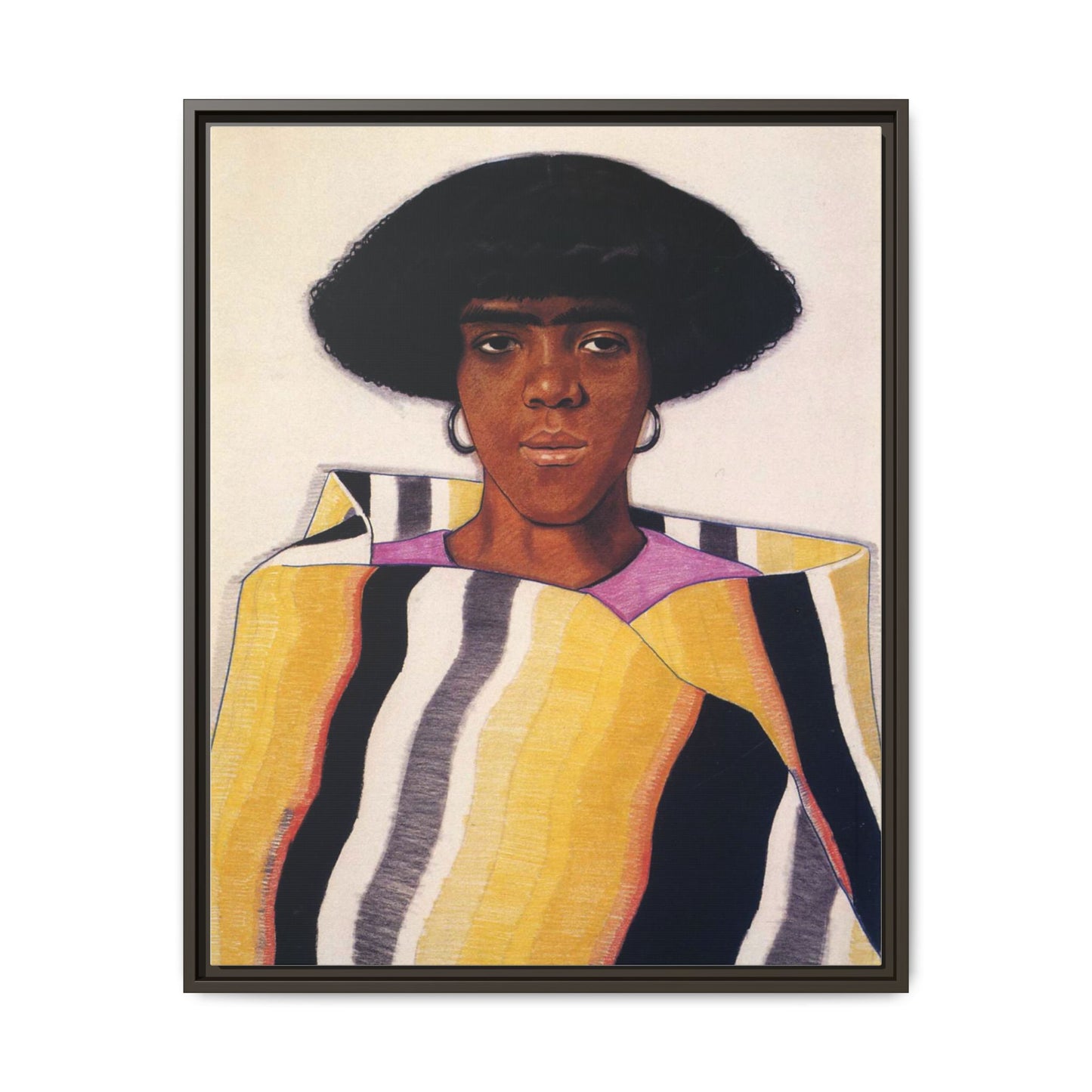 Portrait of an African American Woman by Winold Reiss Framed Matte Canvas Portrait