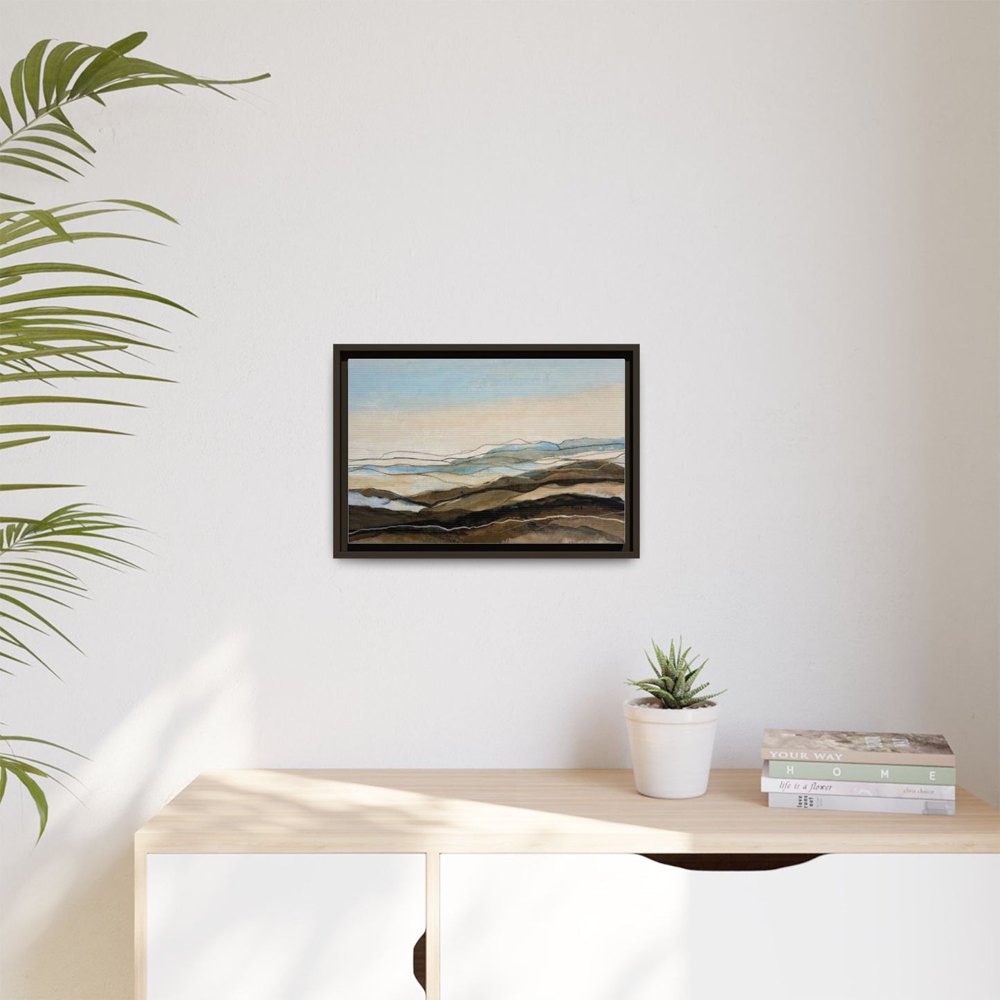 Framed Matte Canvas Print — Abstract Coastal Landscape Wall Art