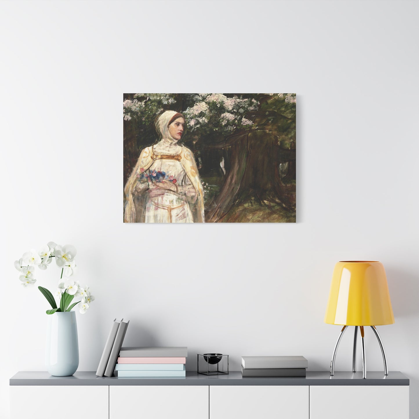 Matilda (formerly called Beatrice) by John William Waterhouse Matte Canvas Wall Art Print