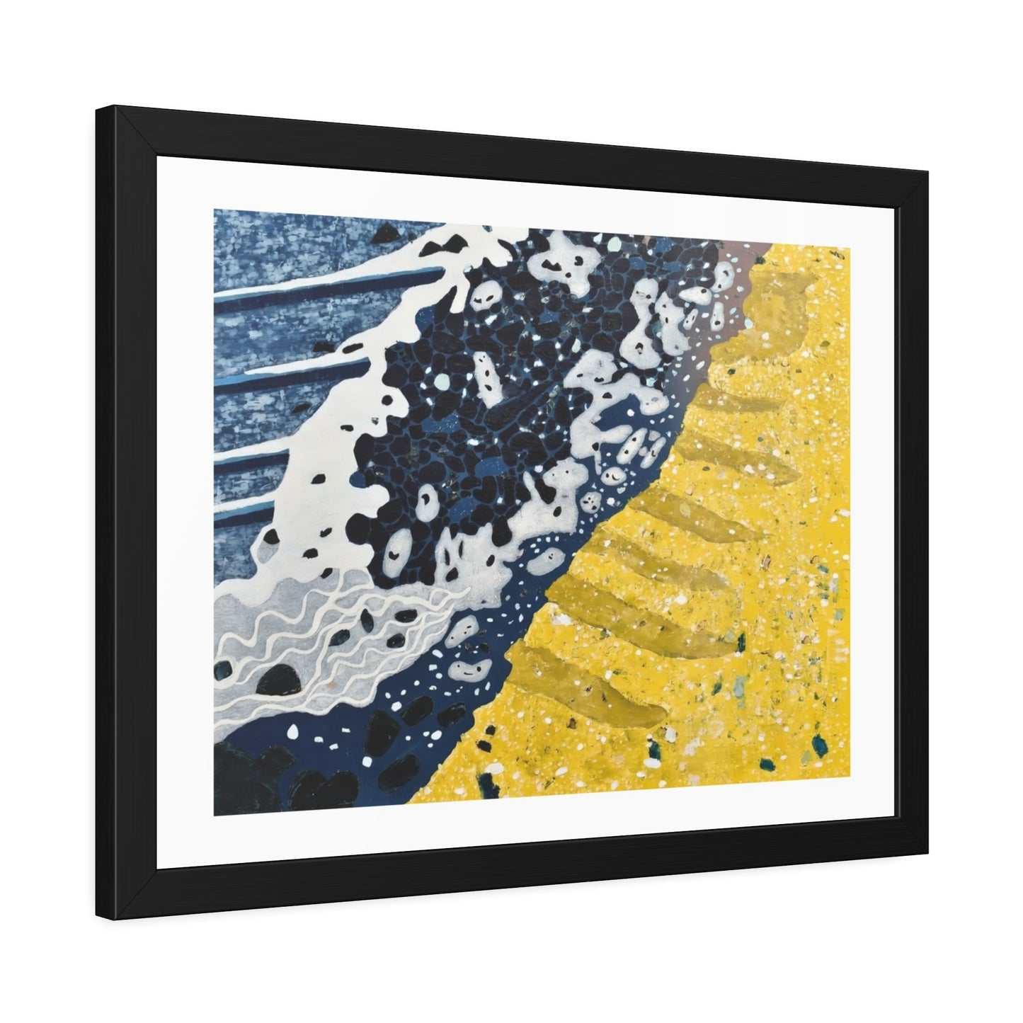 Coastal Wave Abstract — Framed Paper Poster