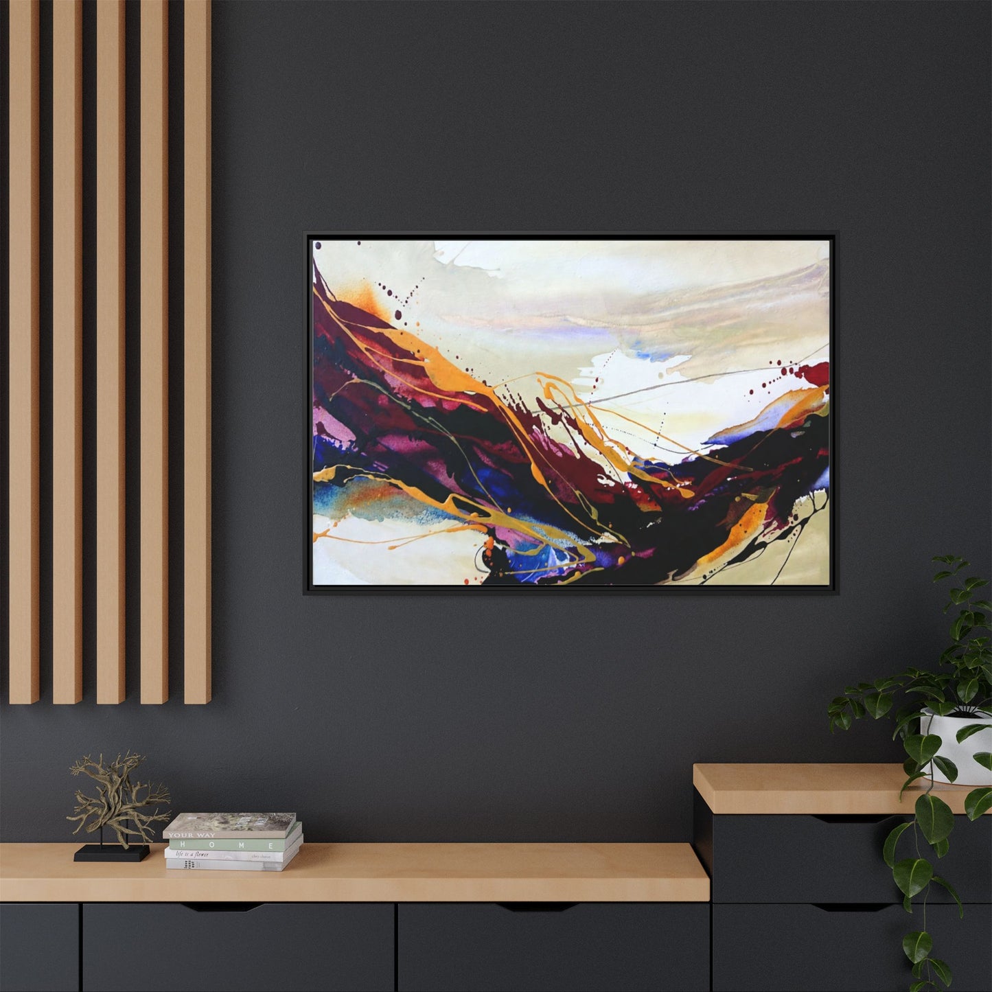 Abstract Flow Matte Canvas Framed Wall Art
