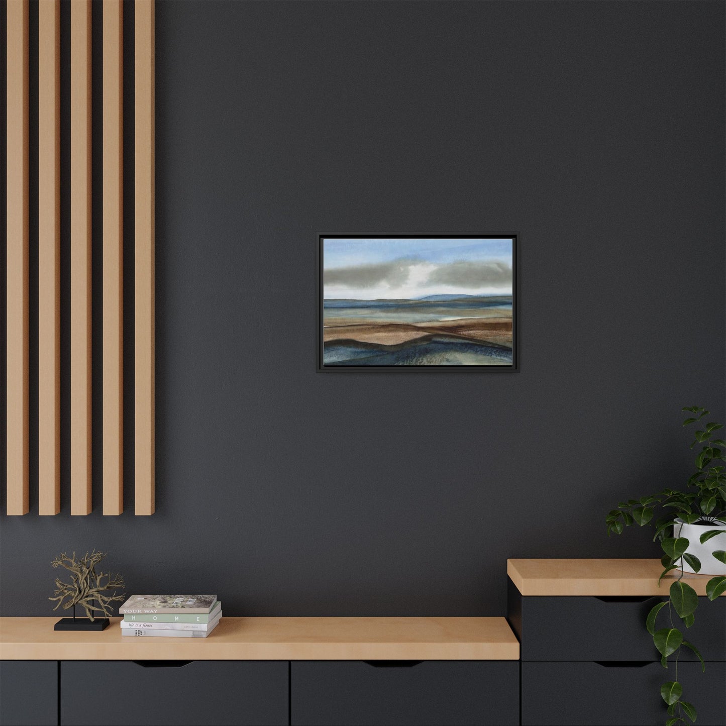 Matte Canvas Landscape, Framed (Multi-color)