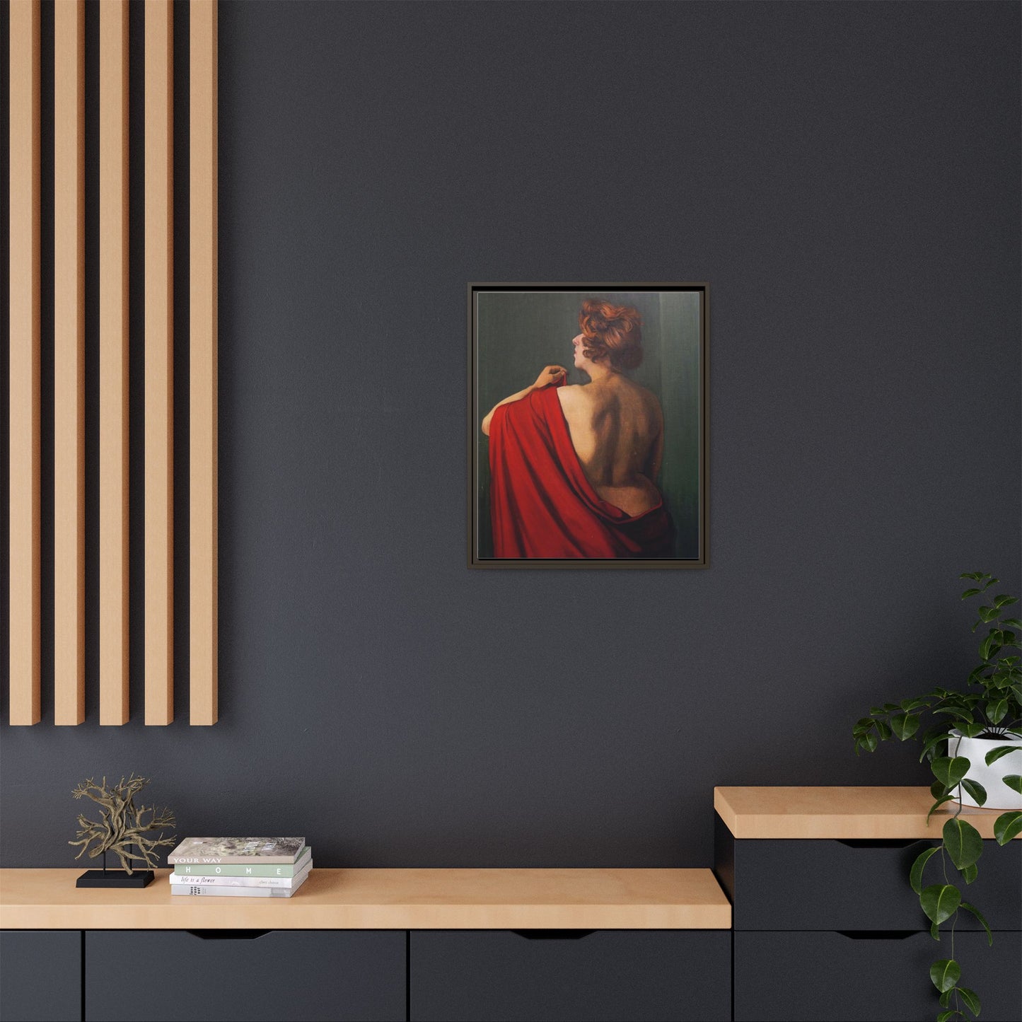 Femme au châle rouge by Félix Vallotton Framed Matte Canvas Wall Art Print