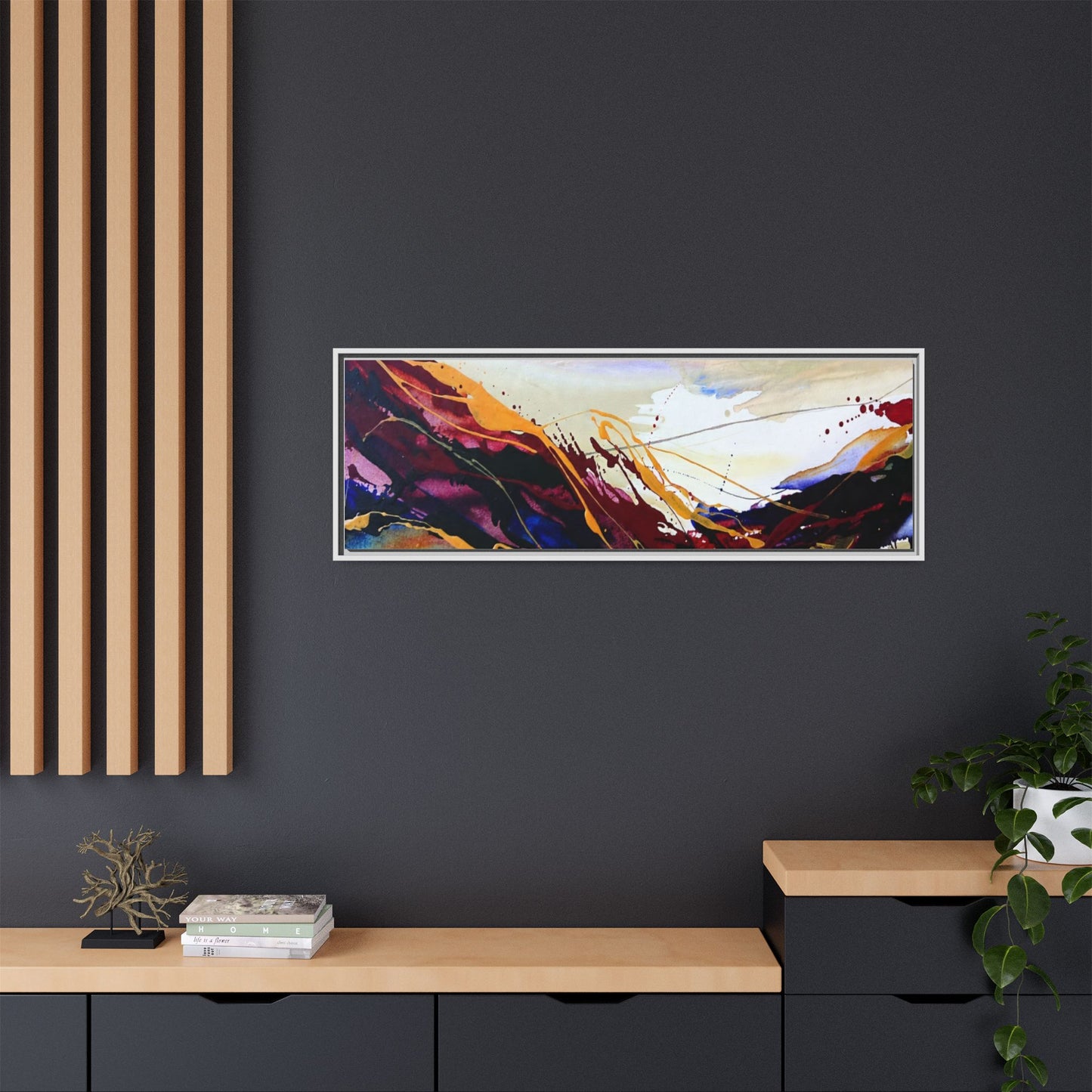 Abstract Flow Matte Canvas Framed Wall Art