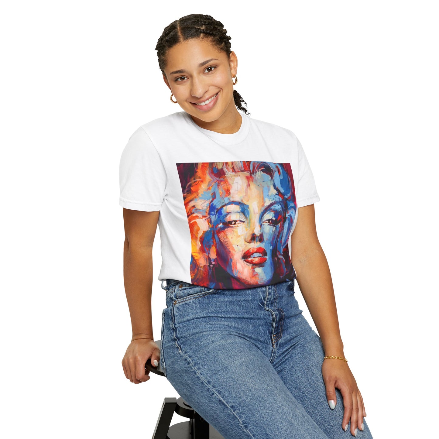 Artistic Pop Portrait T-Shirt — Colorful Marilyn-Inspired Graphic Tee
