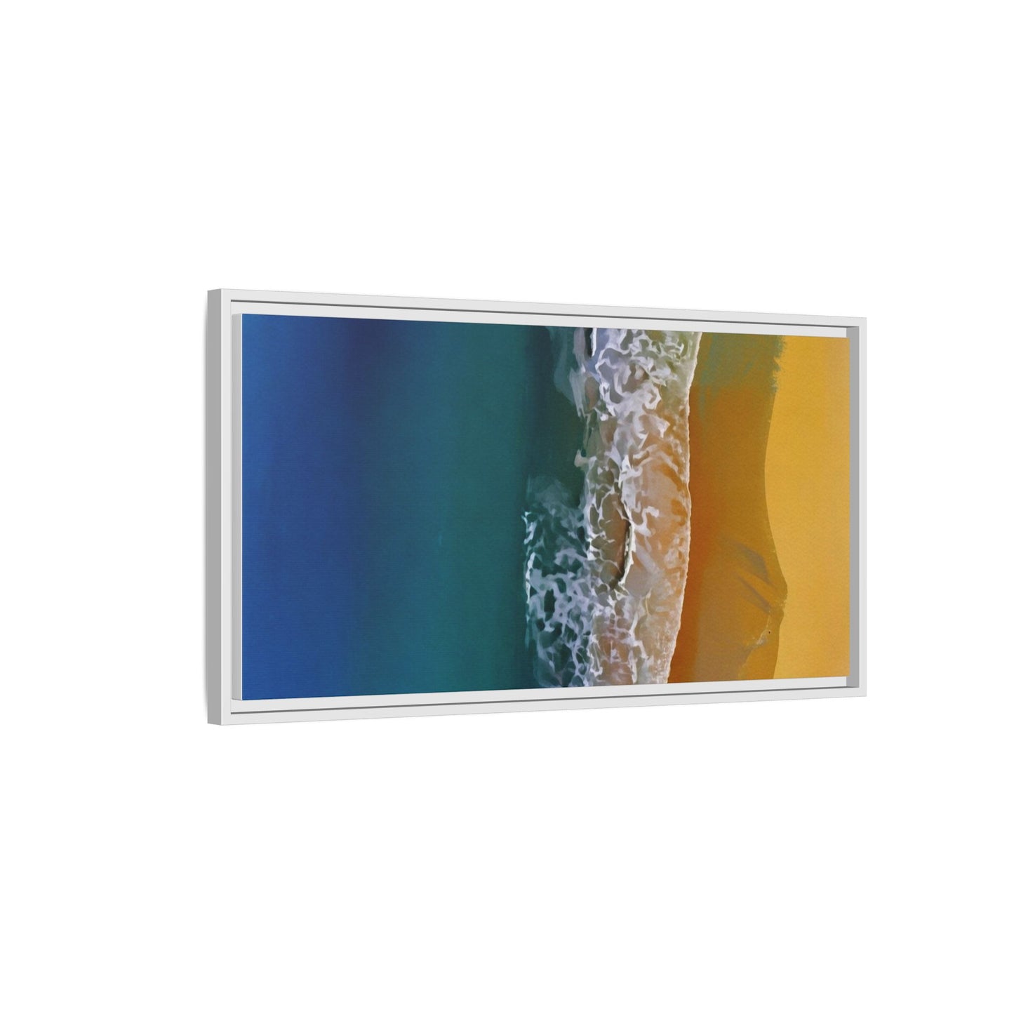 Framed Matte Canvas Seascape Print – Coastal Waves Wall Art