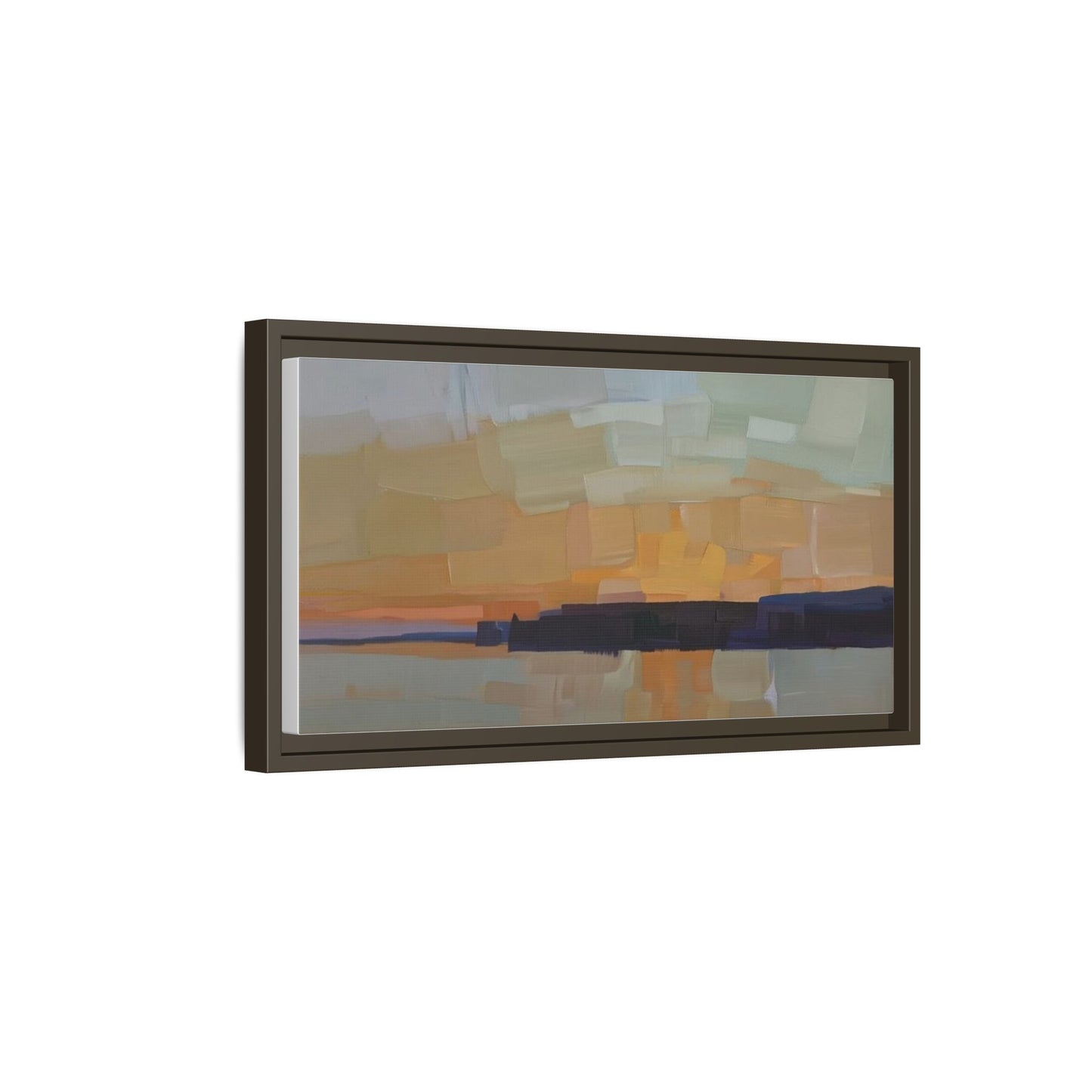 Framed Matte Canvas Sunset Abstract Landscape Art Print