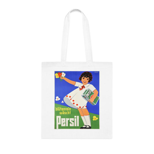 Persil Vintage Ad Tote Bag — Retro Flower Girl Laundry Graphic Cotton Tote