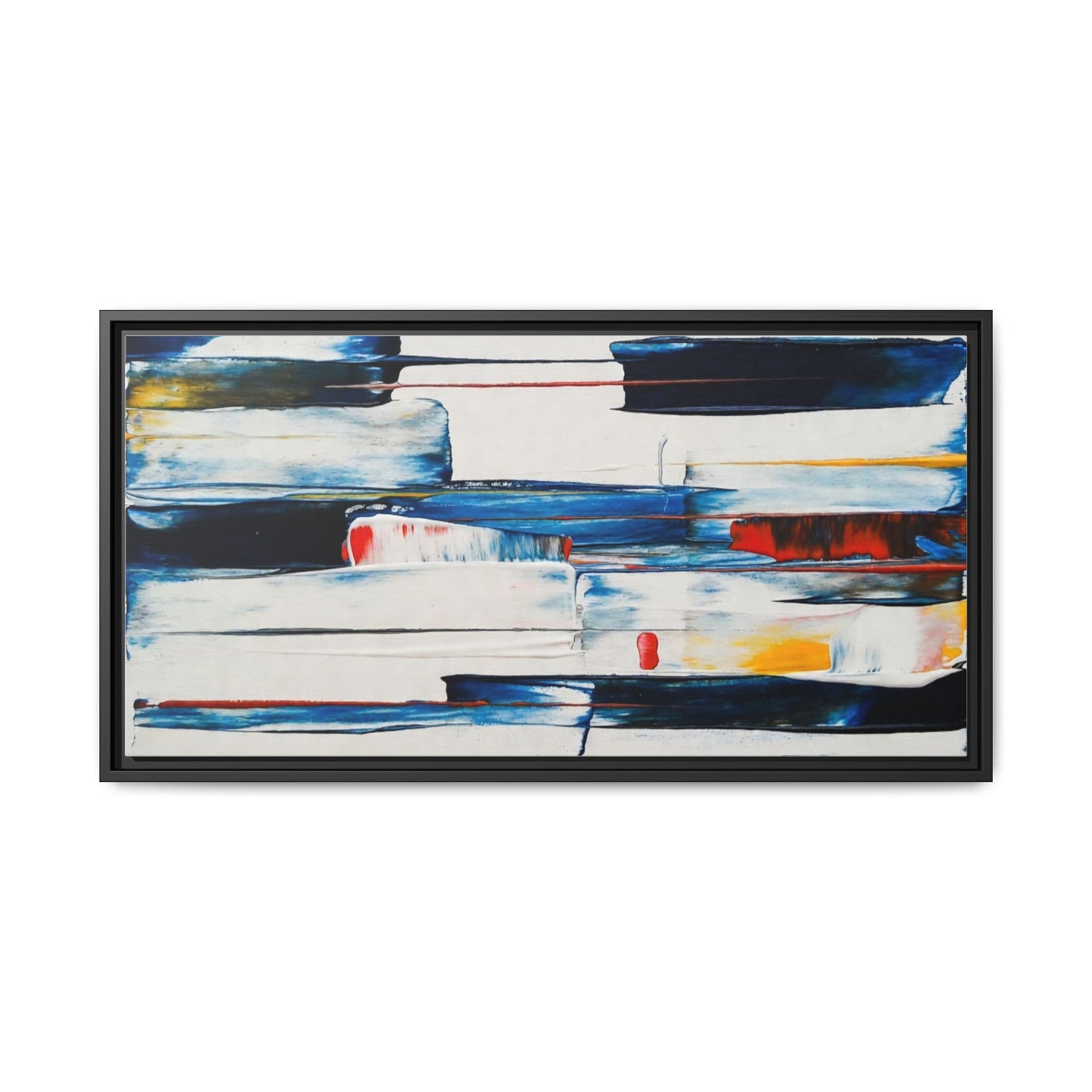 Abstract Coastal Brushstrokes Framed Canvas Print