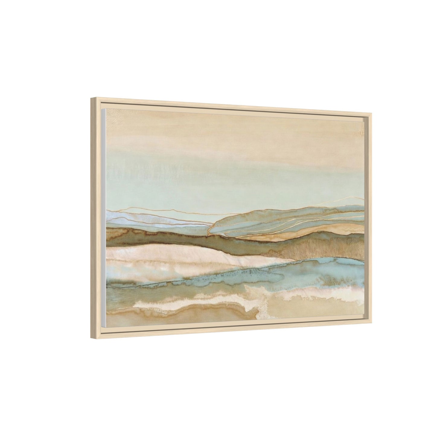 Framed Matte Canvas Coastal Abstract Landscape Wall Art