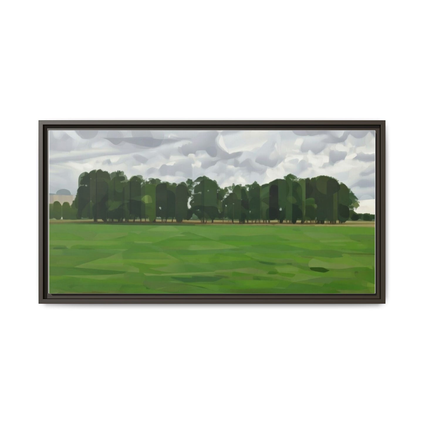 Framed Matte Canvas Print — Minimalist Green Landscape Art
