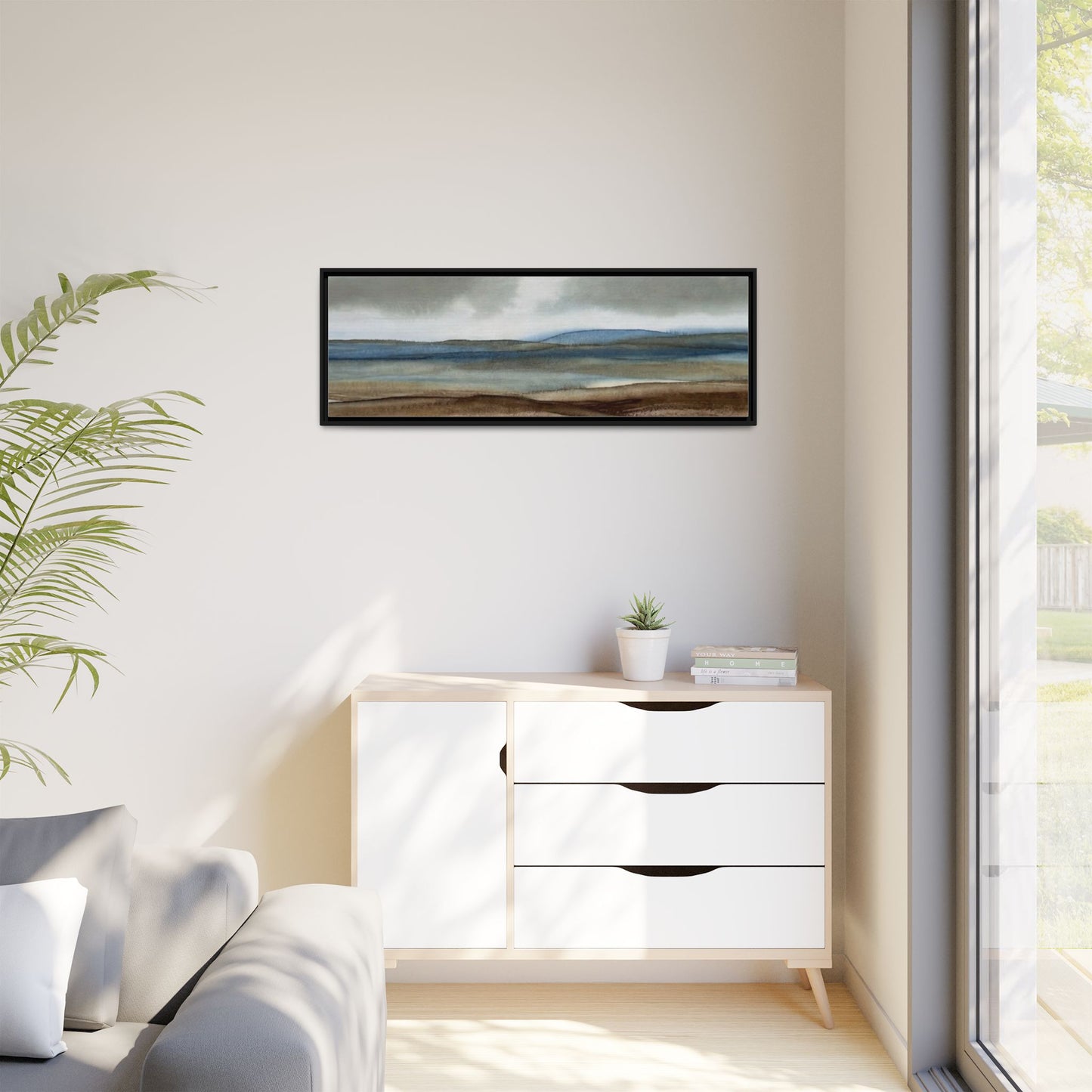Matte Canvas Landscape, Framed (Multi-color)