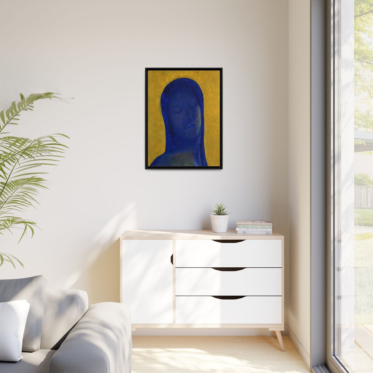 Closed Eyes by Odilon Redon Framed Matte Canvas Wall Art Print