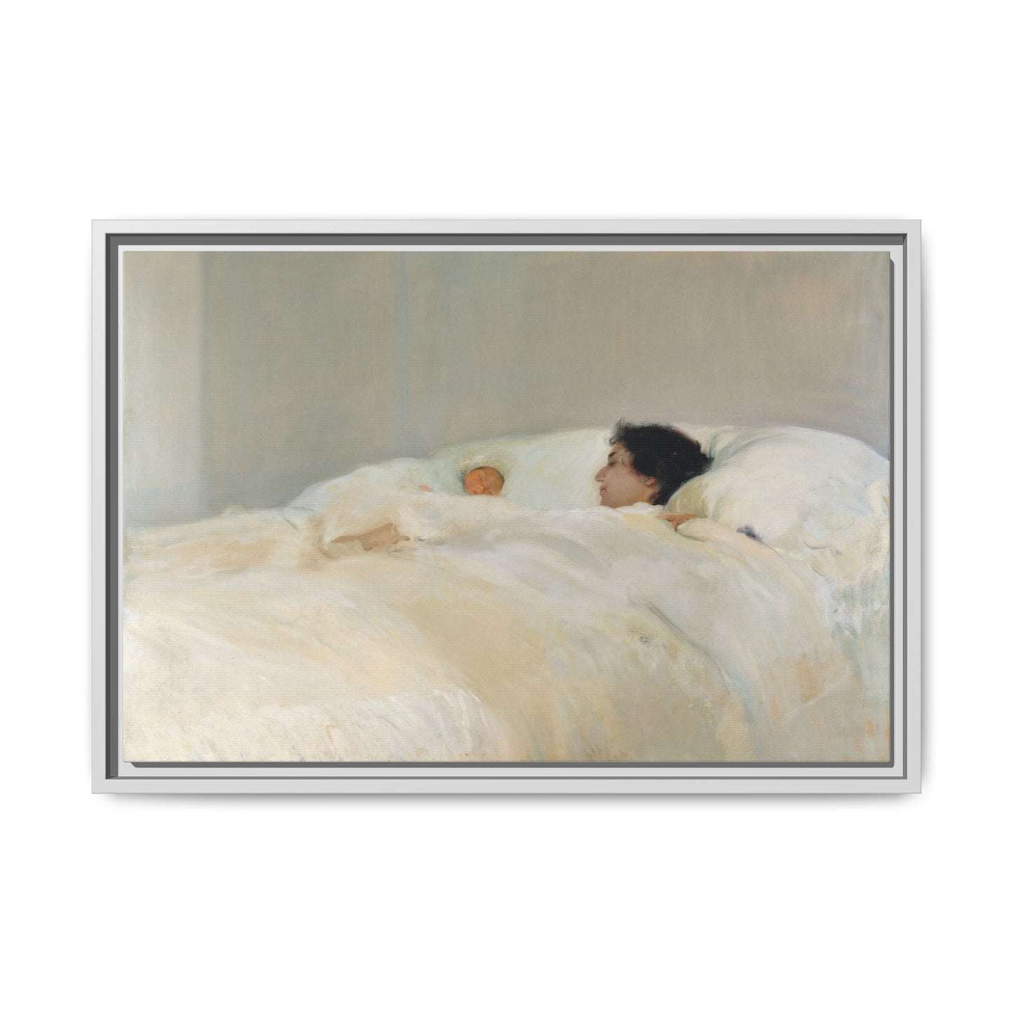 Mother by Joaquin Sorolla y Bastida Framed Matte Canvas Wall Art Print