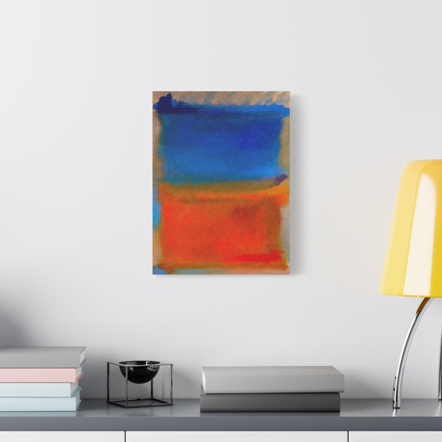 Abstract Blue and Orange Canvas Print — Modern Stretched Wall Art