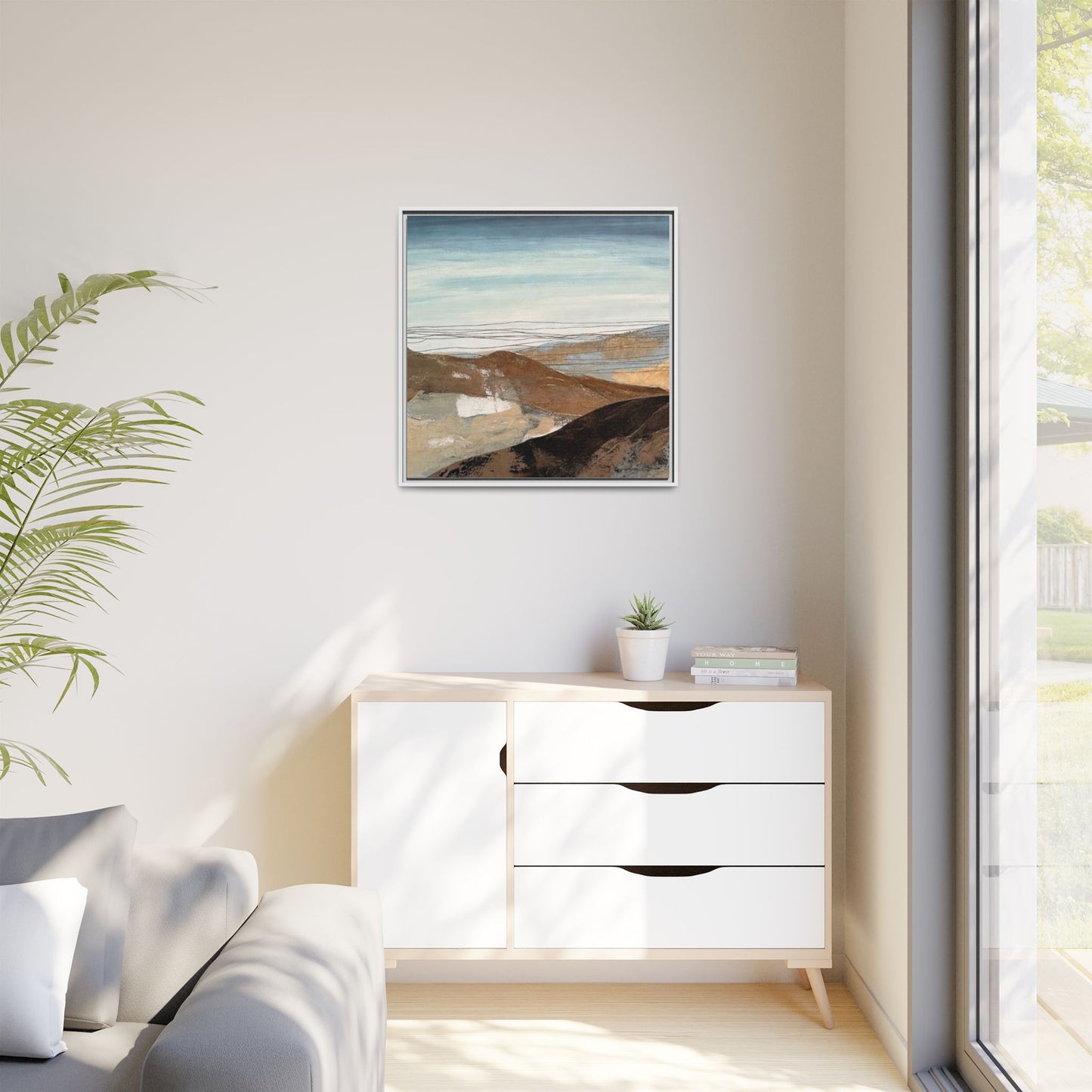 Framed Matte Canvas Art — Serene Abstract Landscape
