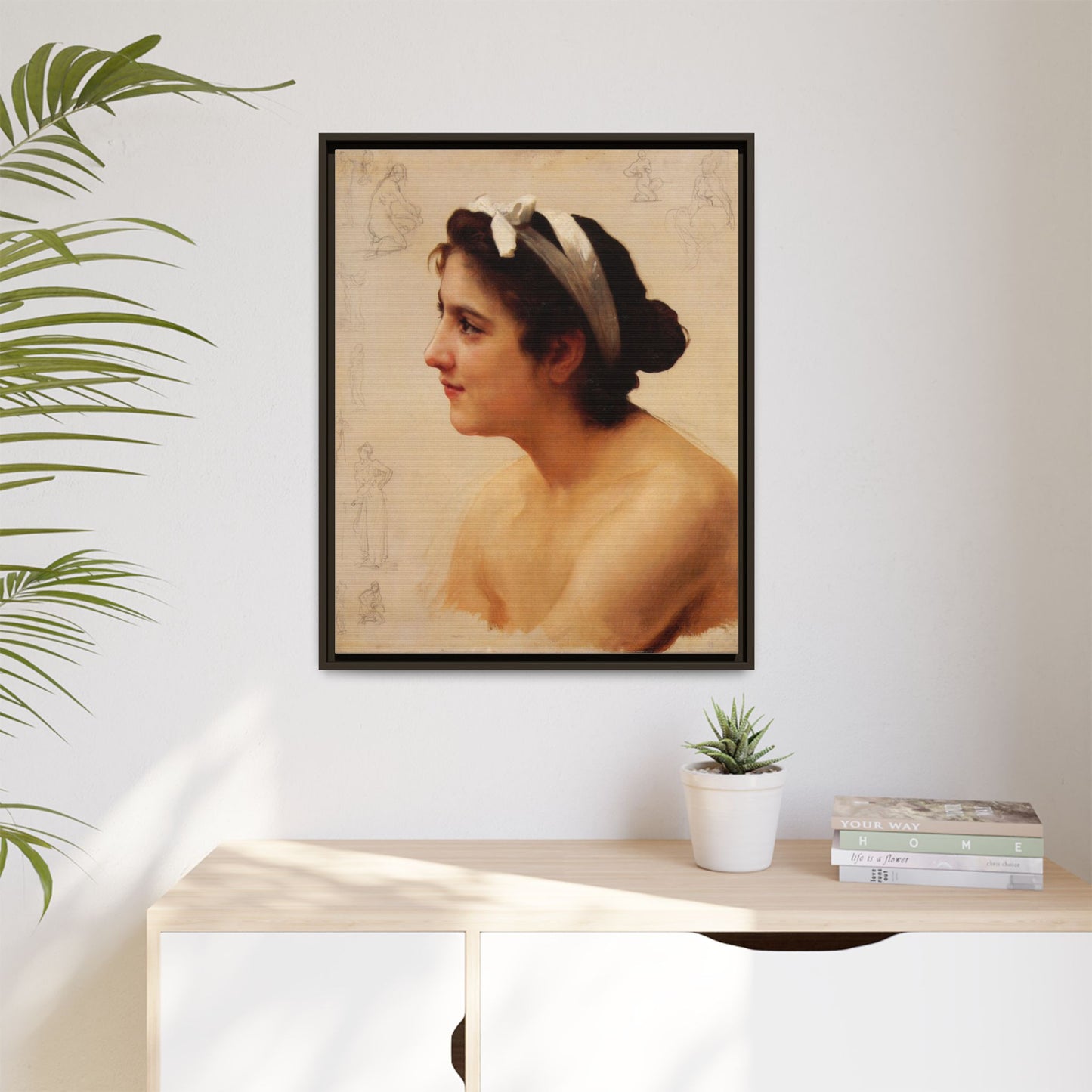 Study Of A Woman For Offering To Love by William Adolphe Bouguereau Framed Matte Canvas Print