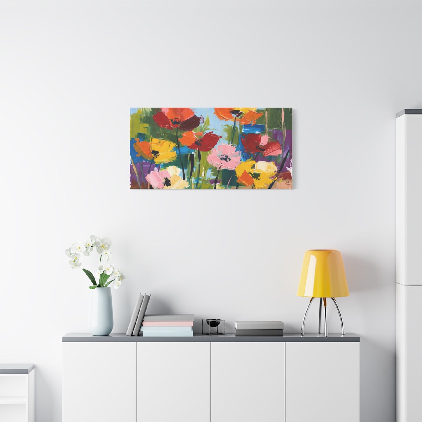 Colorful Abstract Floral Canvas Wall Art — Matte Stretched 1.25"