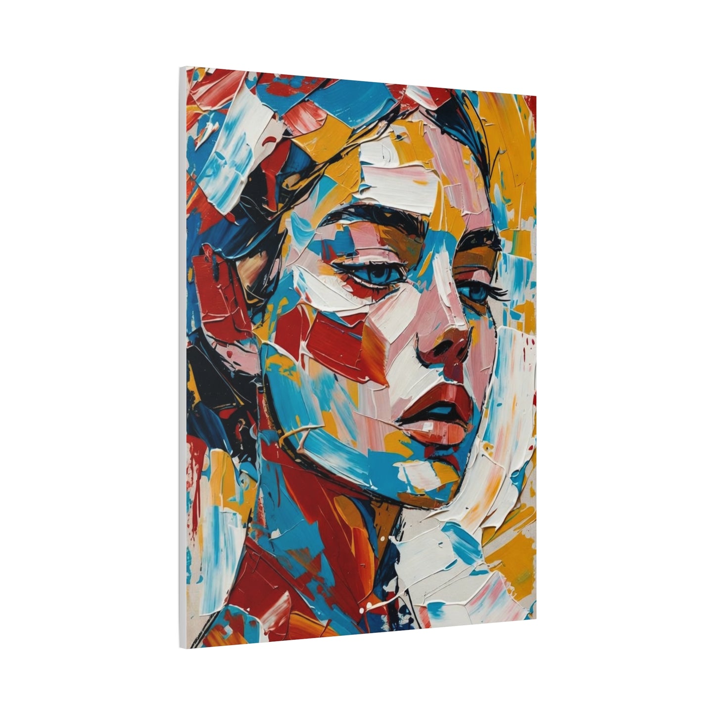 Abstract Colorful Portrait Matte Canvas Print — Modern Stretched Wall Art
