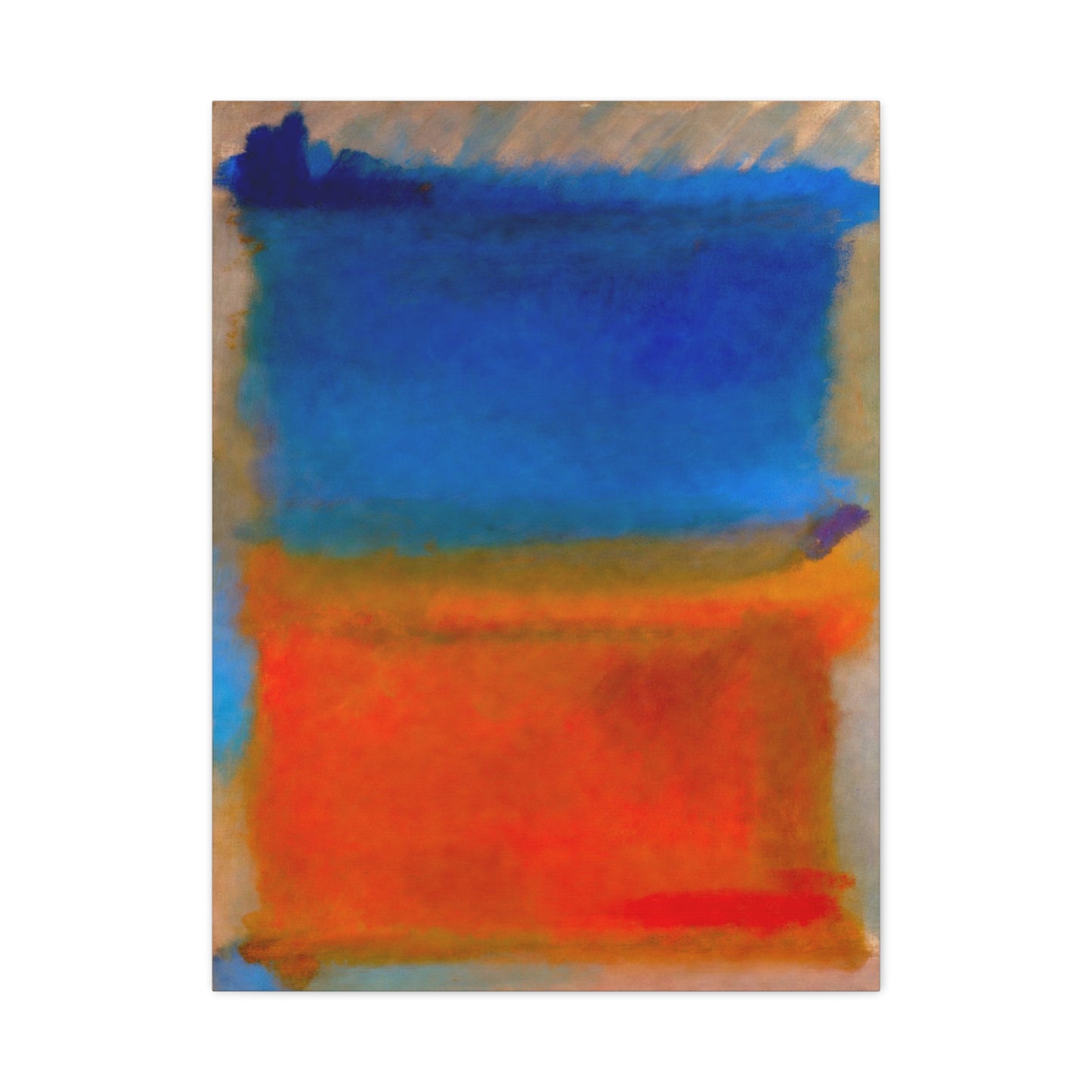 Abstract Blue and Orange Canvas Print — Modern Stretched Wall Art