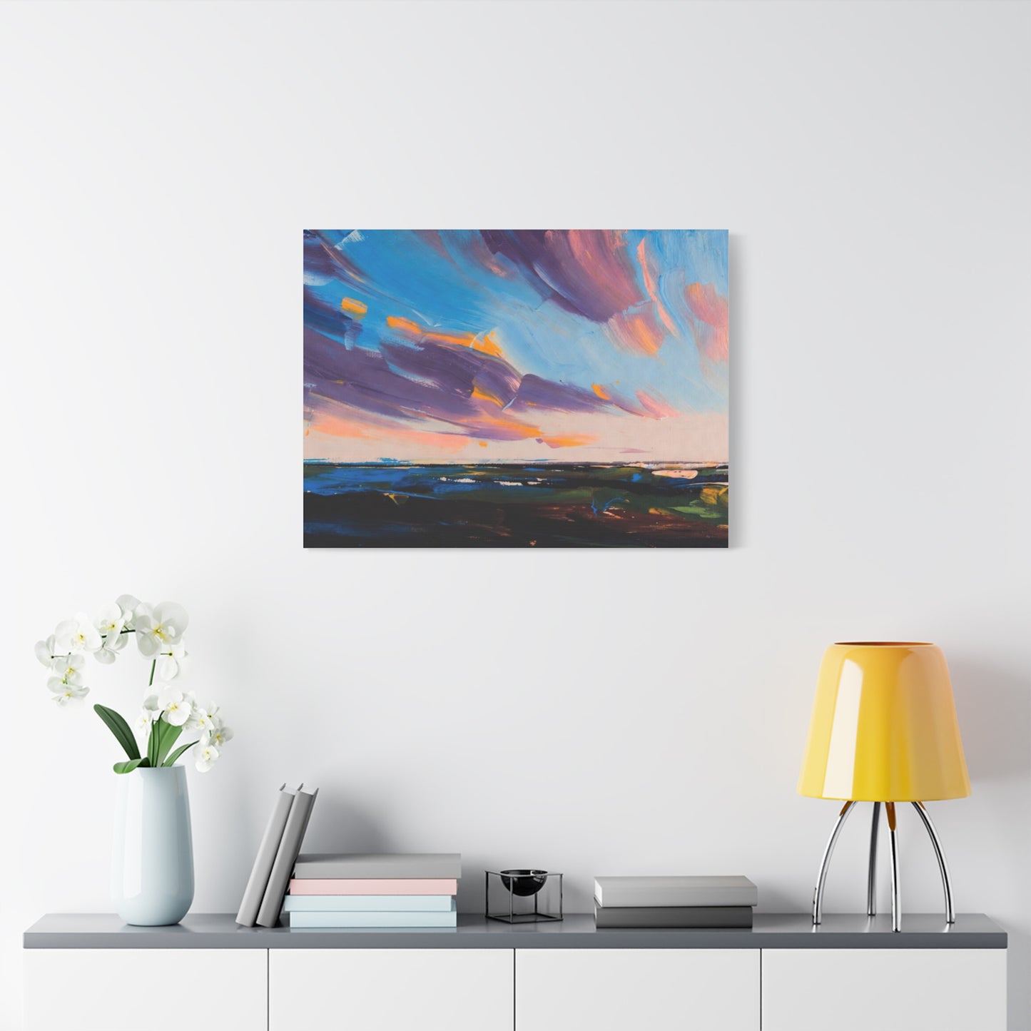 Abstract Coastal Sunset Canvas Print — Matte Stretched Wall Art
