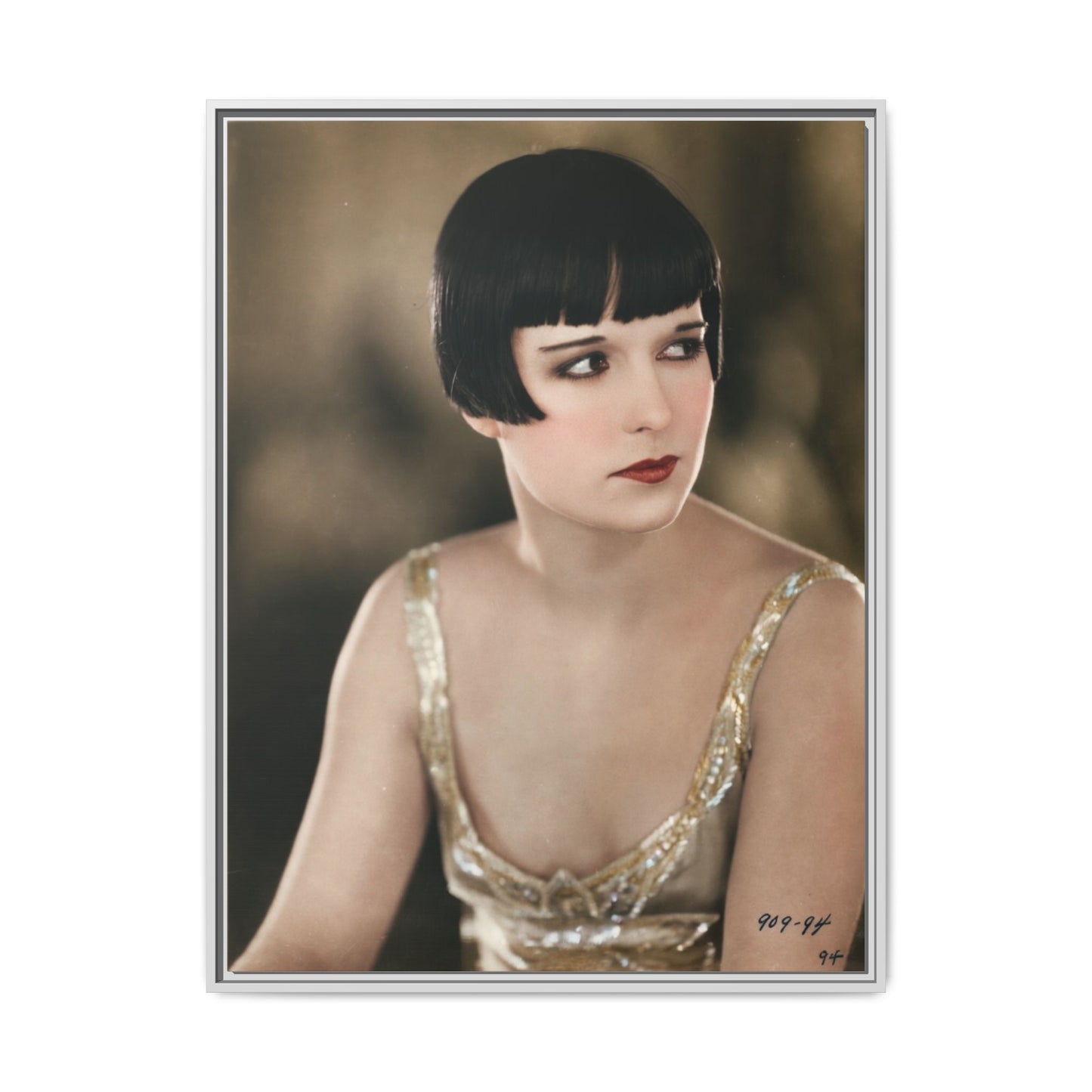 Vintage Louise Brooks Portrait Matte Canvas Framed Wall Art