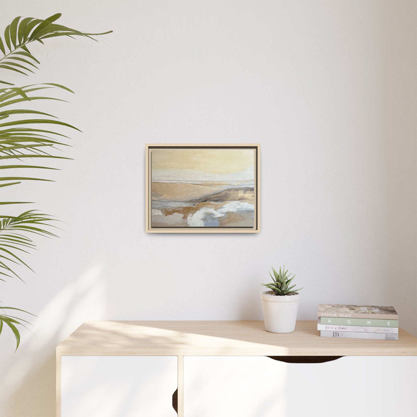 Framed Abstract Coastal Landscape Matte Canvas Wall Art