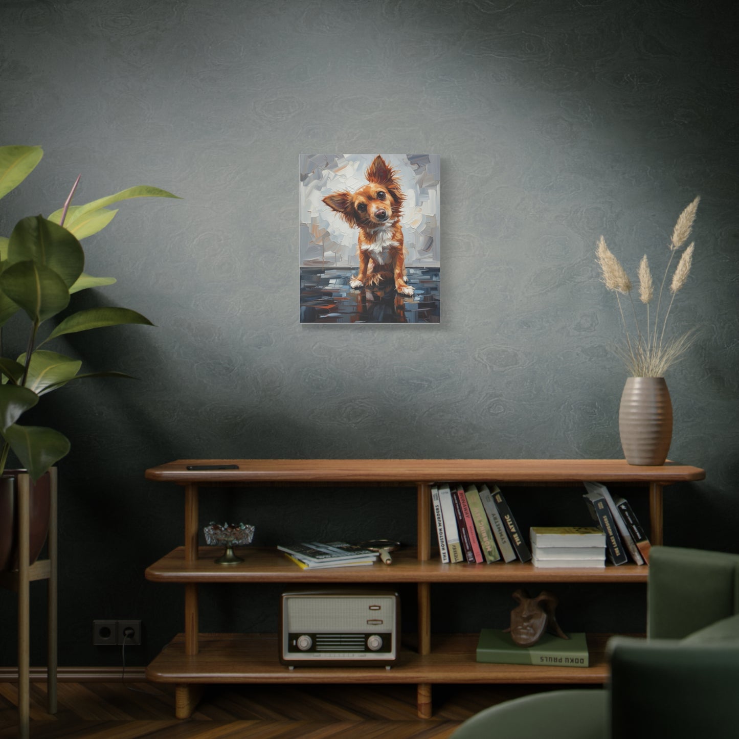 Charming Chihuahua Canvas Print — Whimsical Dog Portrait Wall Art
