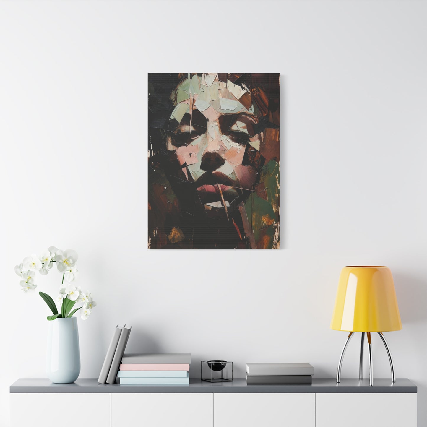 Abstract Portrait Matte Stretched Canvas (1.25") — Contemporary Textured Face Art