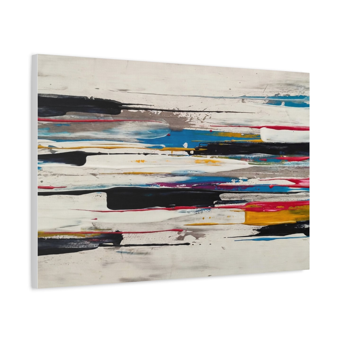 Abstract Color Streaks Matte Canvas Print — Modern Horizontal Wall Art