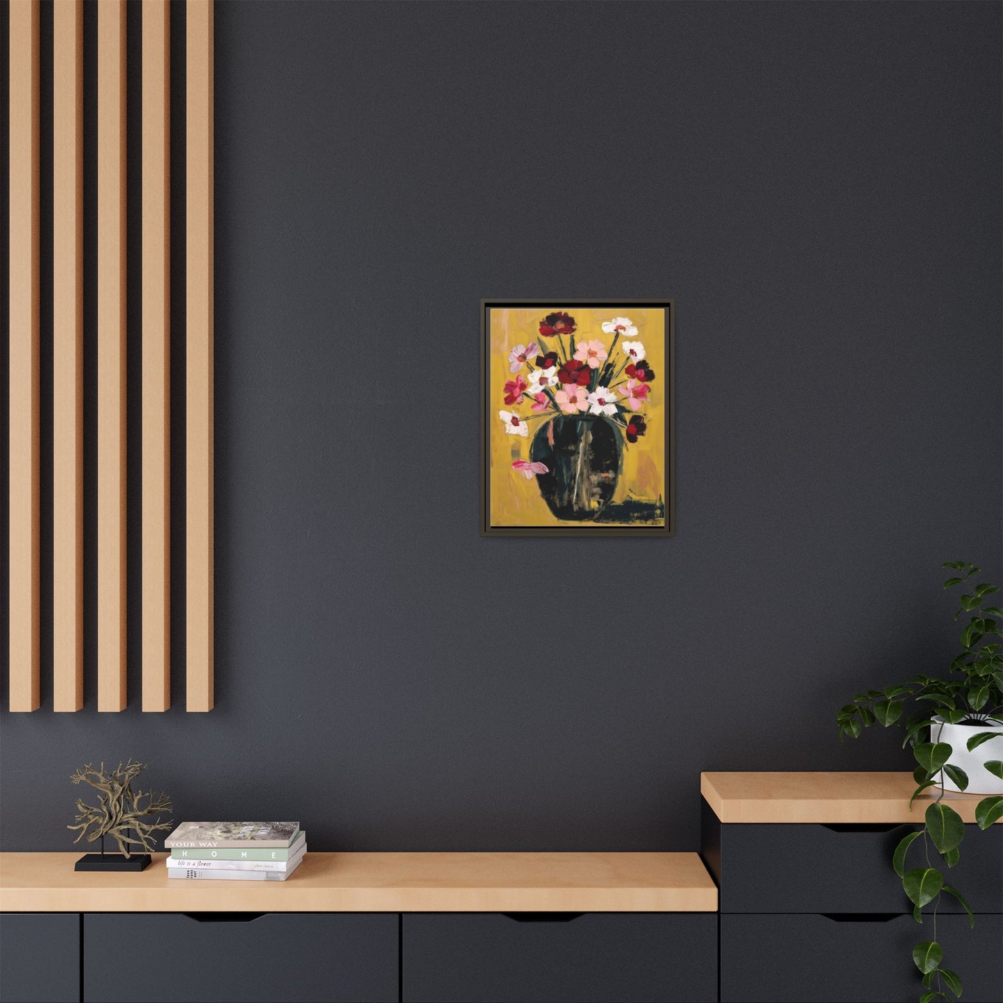 Framed Matte Canvas Floral Still Life Wall Art
