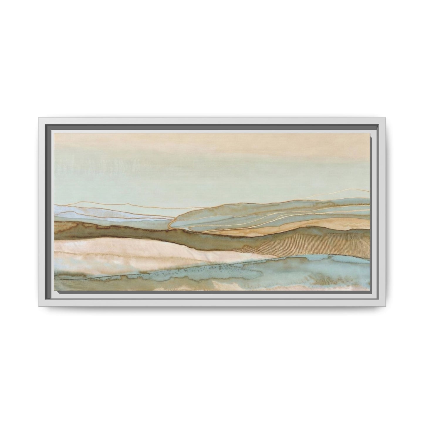 Framed Matte Canvas Coastal Abstract Landscape Wall Art