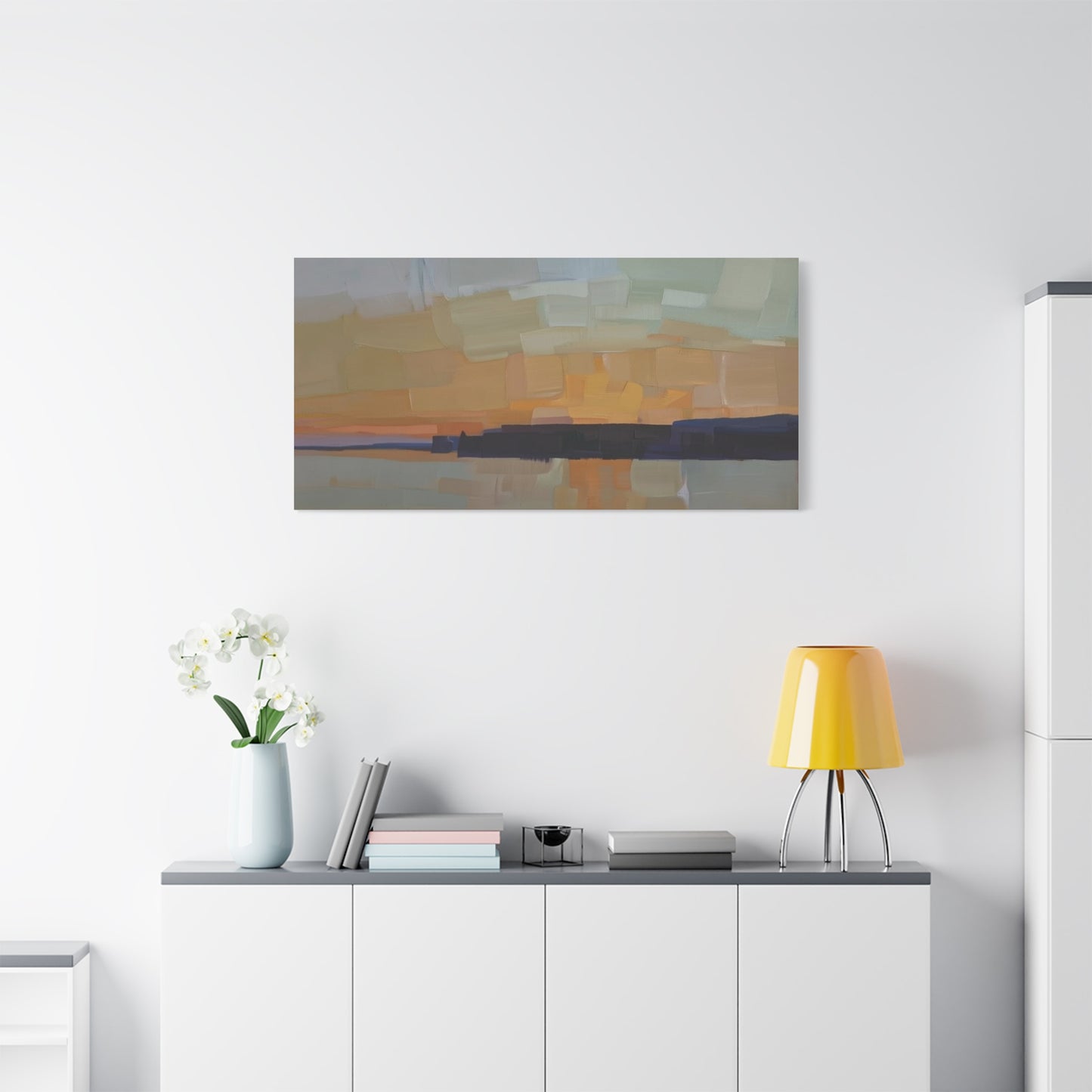 Abstract Sunset Landscape Canvas Print  Matte Stretched 1.25"
