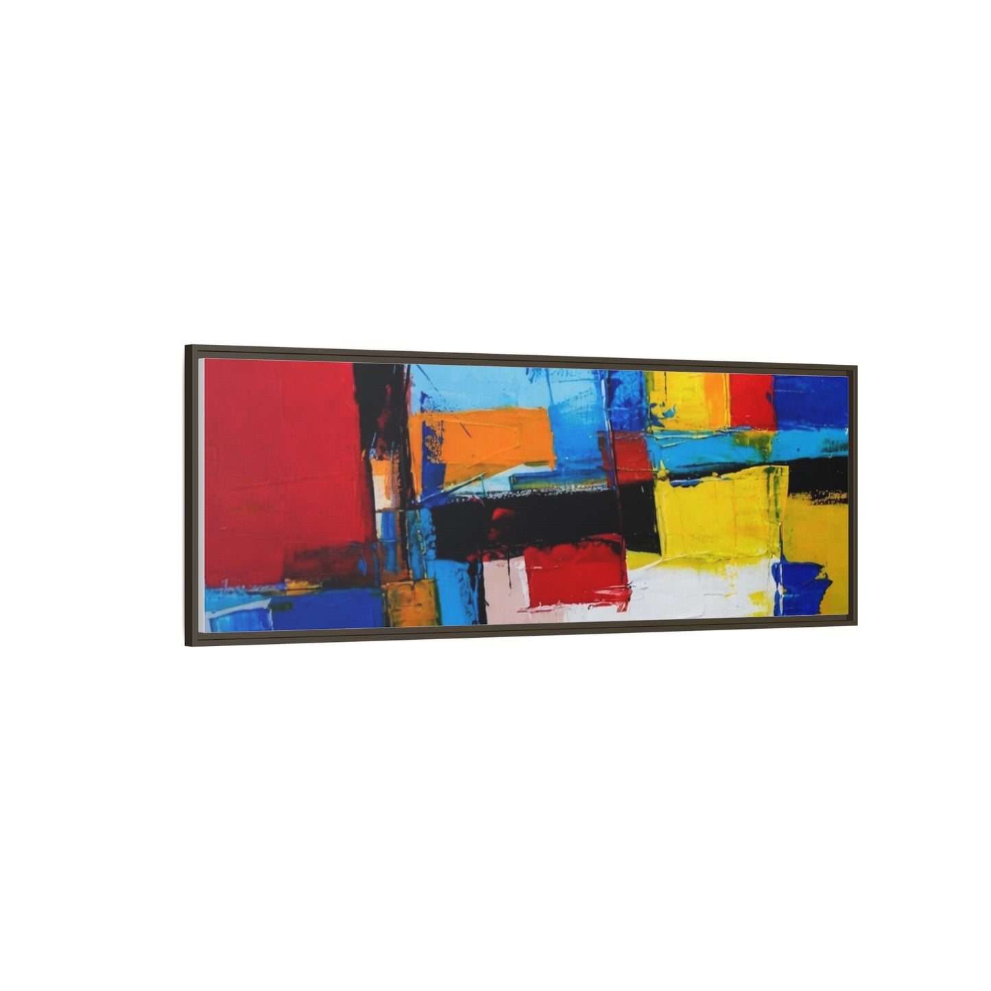Abstract Color Block Matte Canvas Framed Wall Art