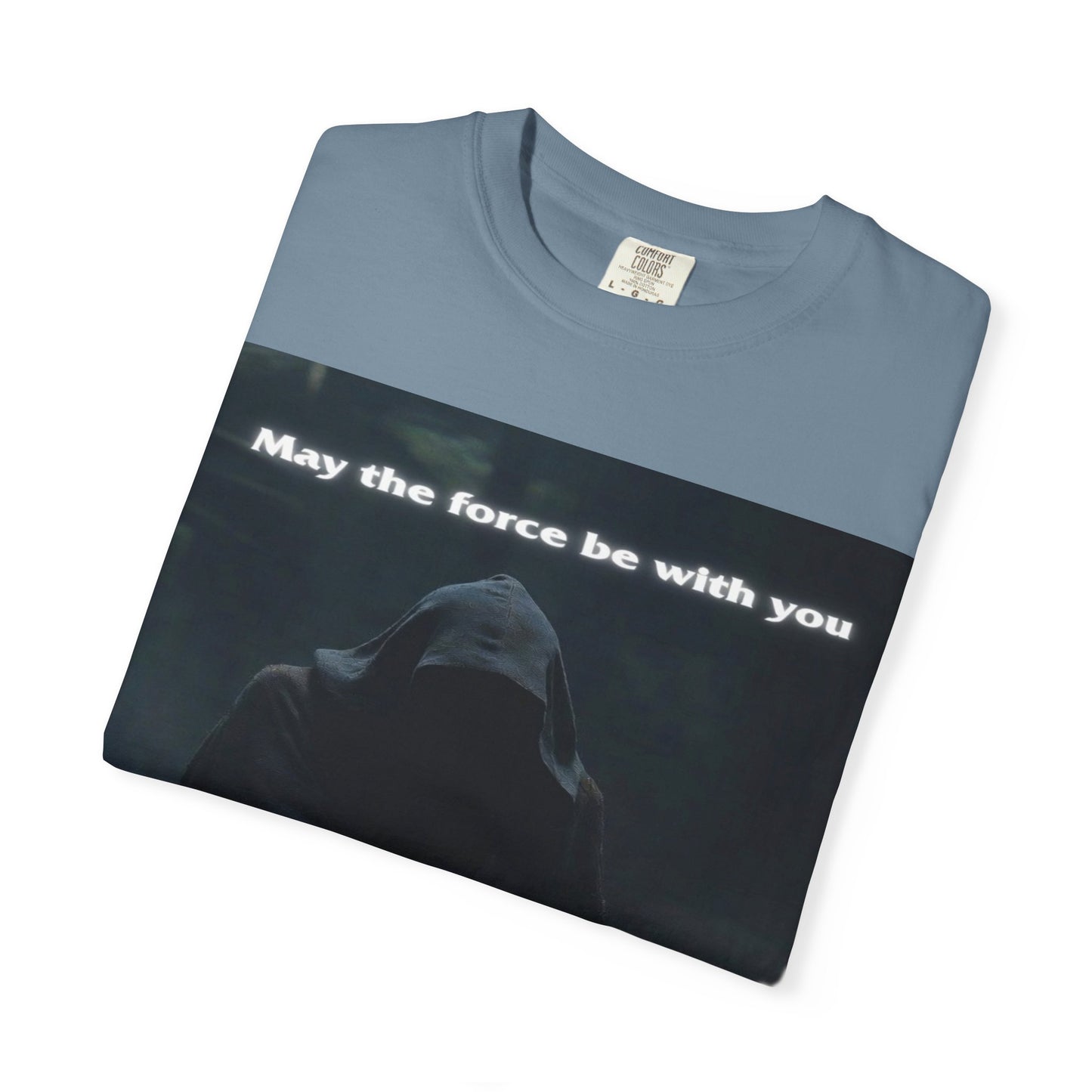 May the Force Be With You T-Shirt — Dark Hooded Lightsaber Graphic Tee